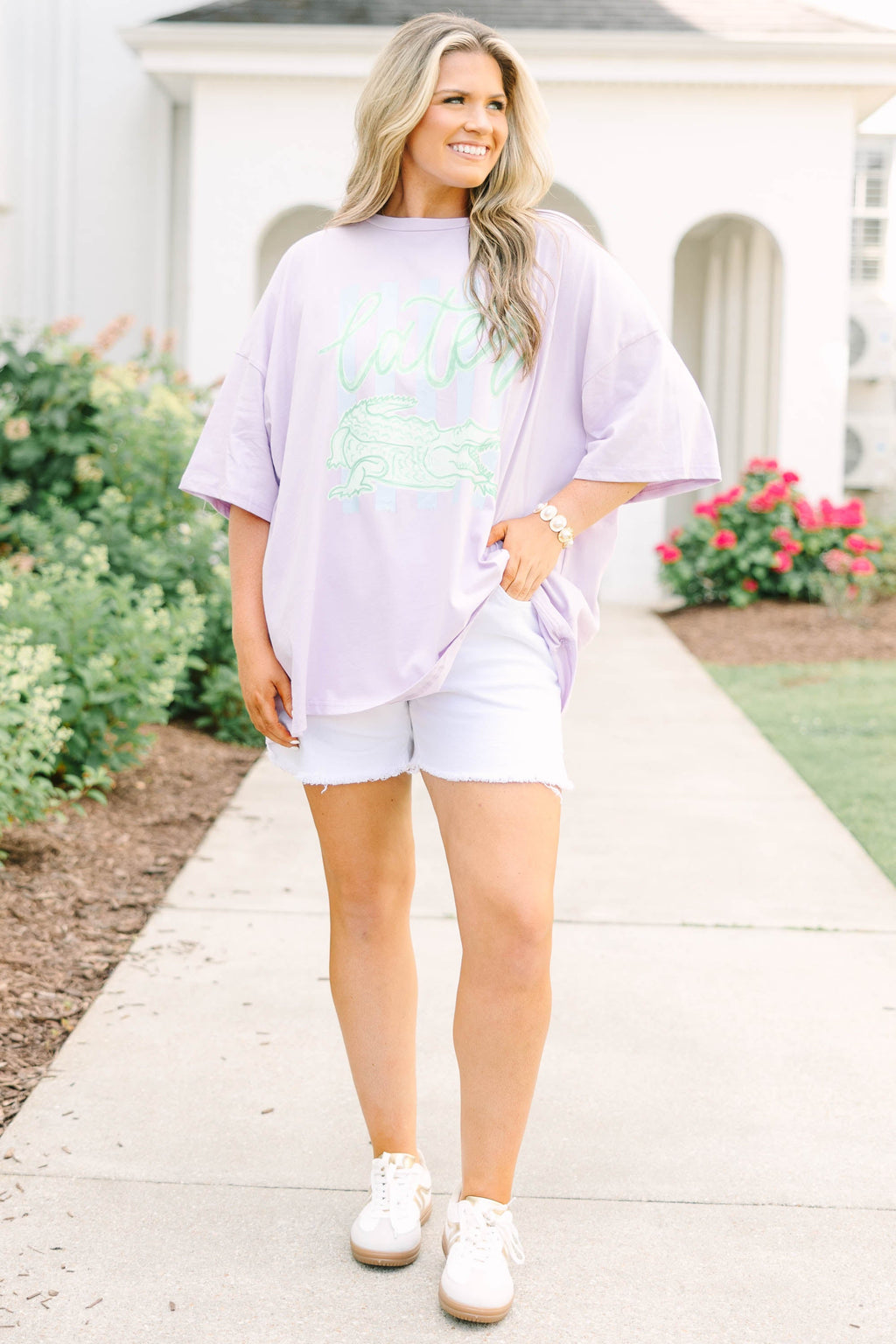 Later Gator Boyfriend Tee, Lilac