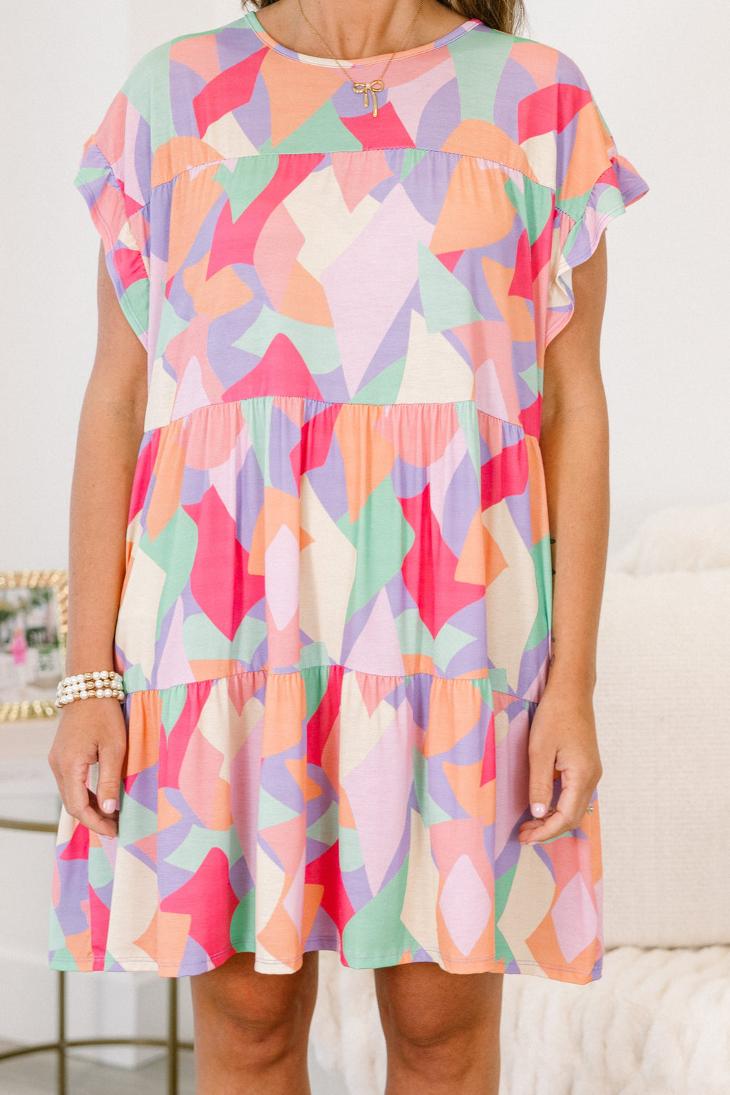 Lavender Dream Tiered Dress, Lavender Multi