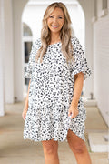 Lazy Leopard Dress, Ivory