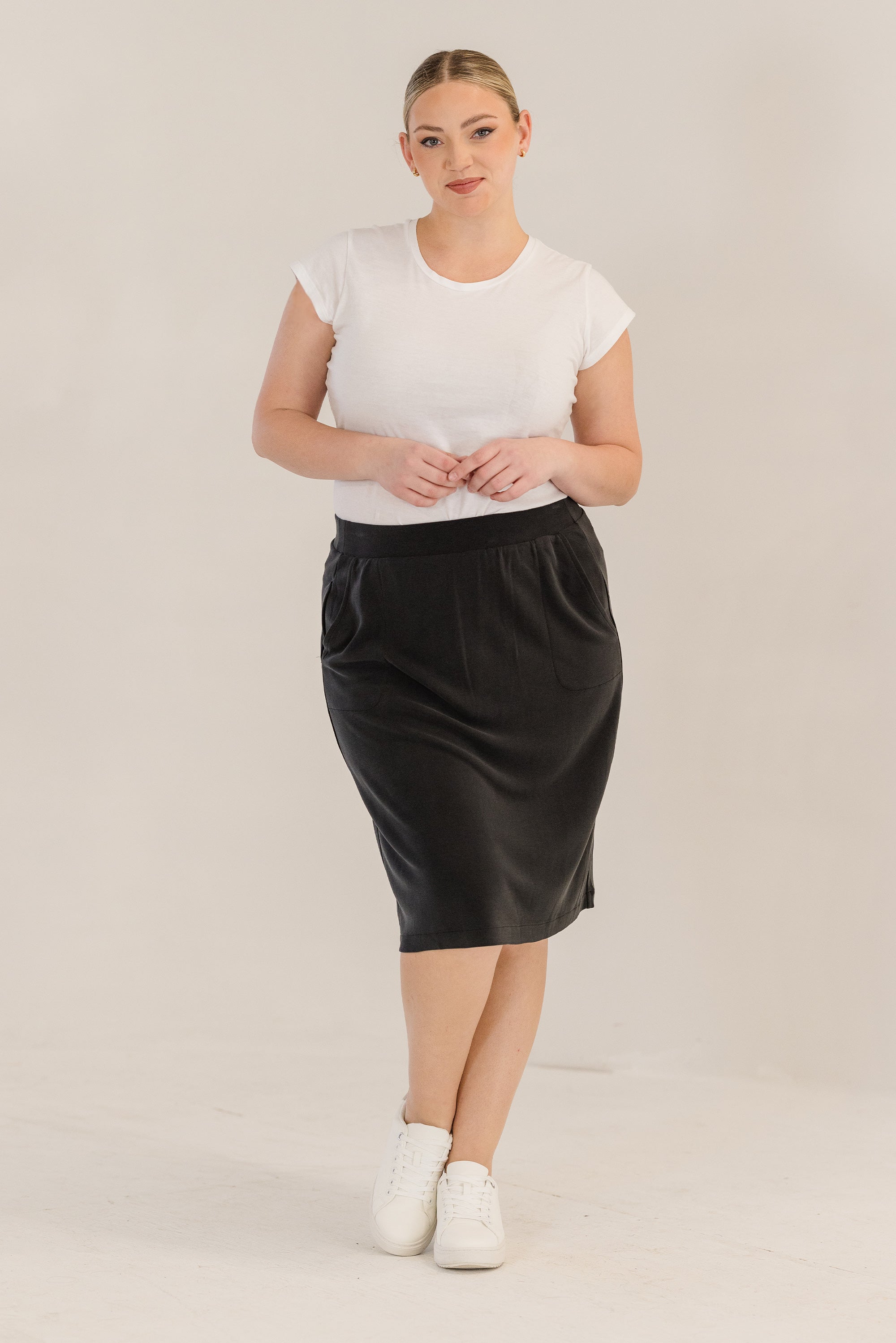 Leah A-Line Skirt, Black