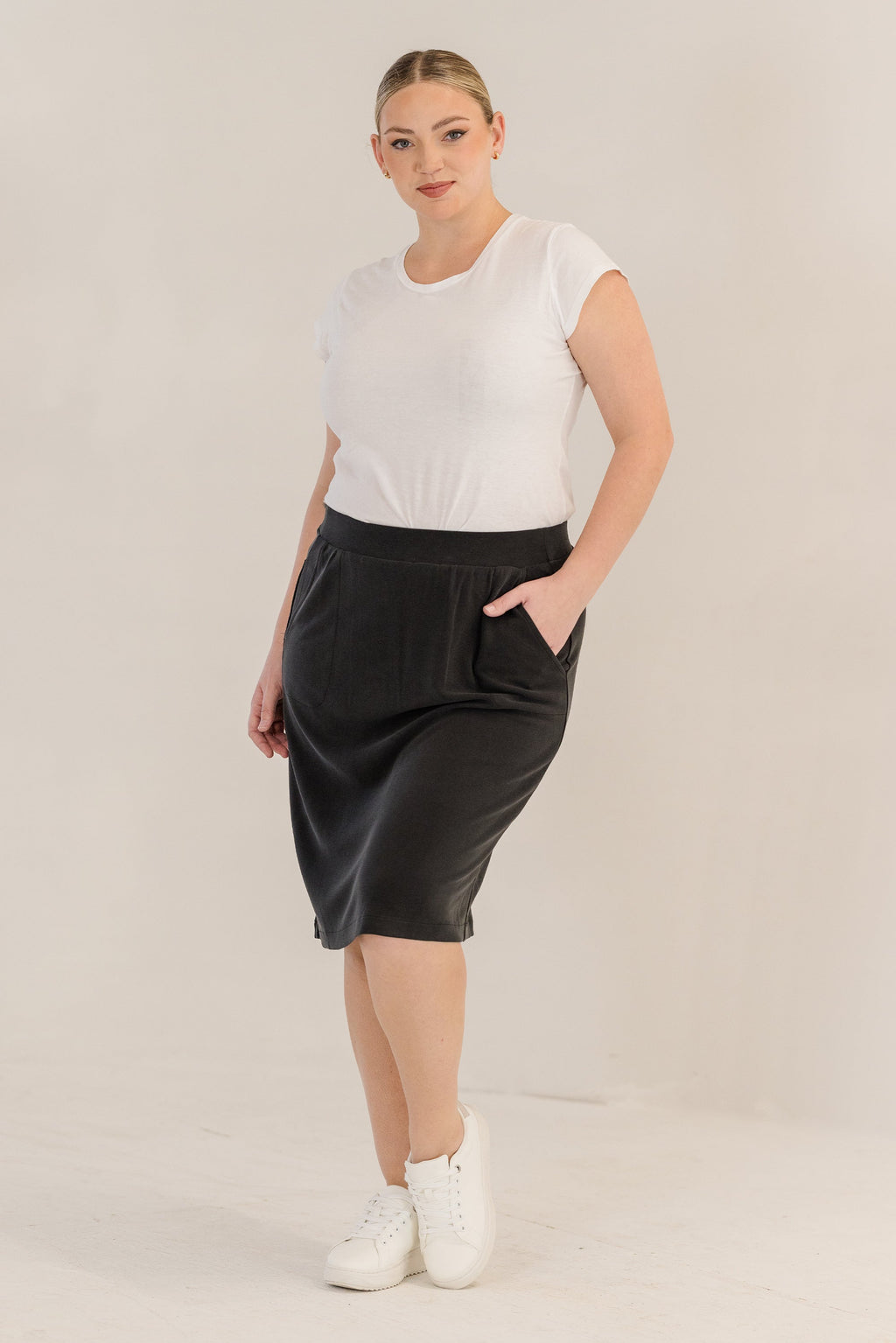 Leah A-Line Skirt, Black