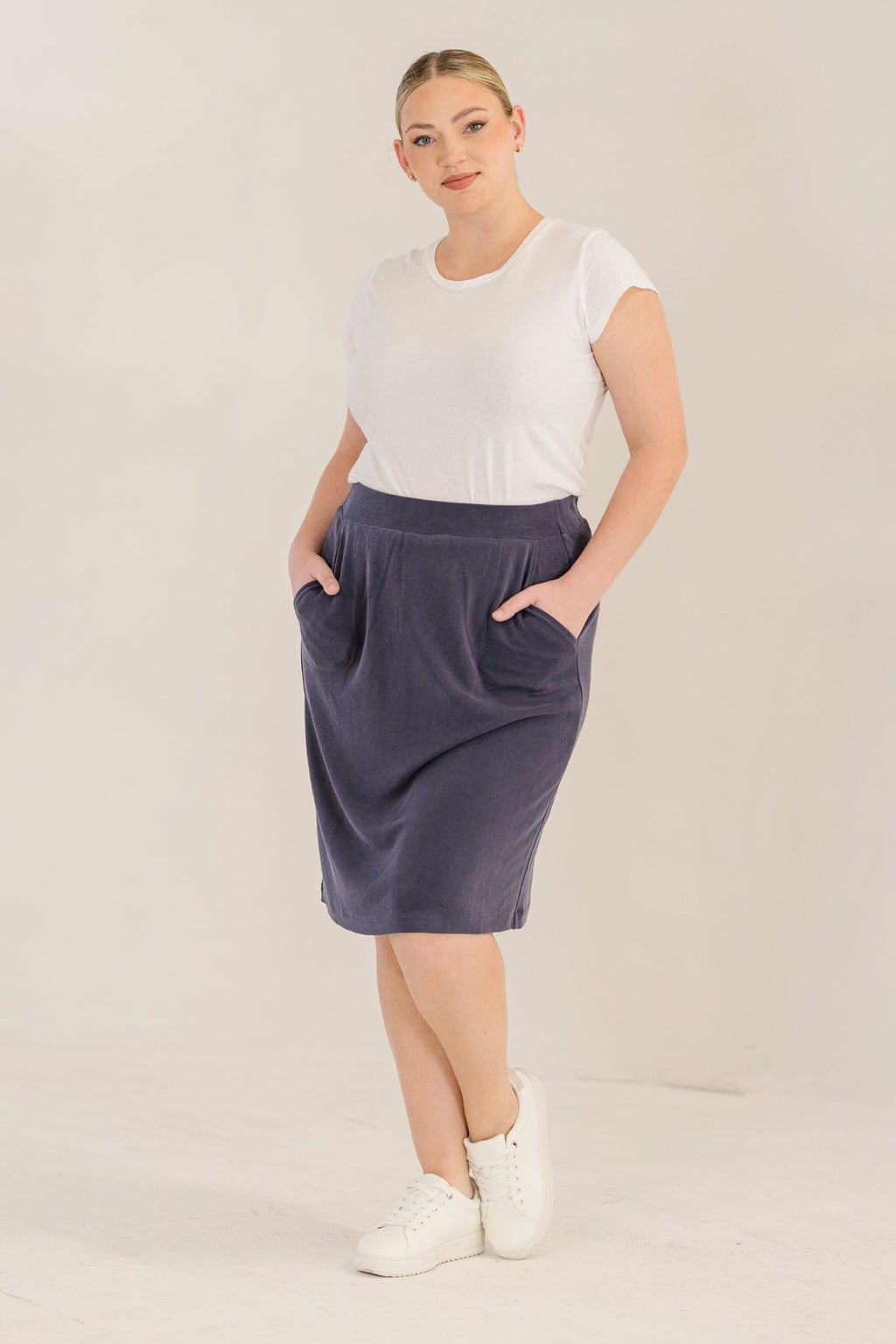 Leah A-Line Skirt, Ink Navy