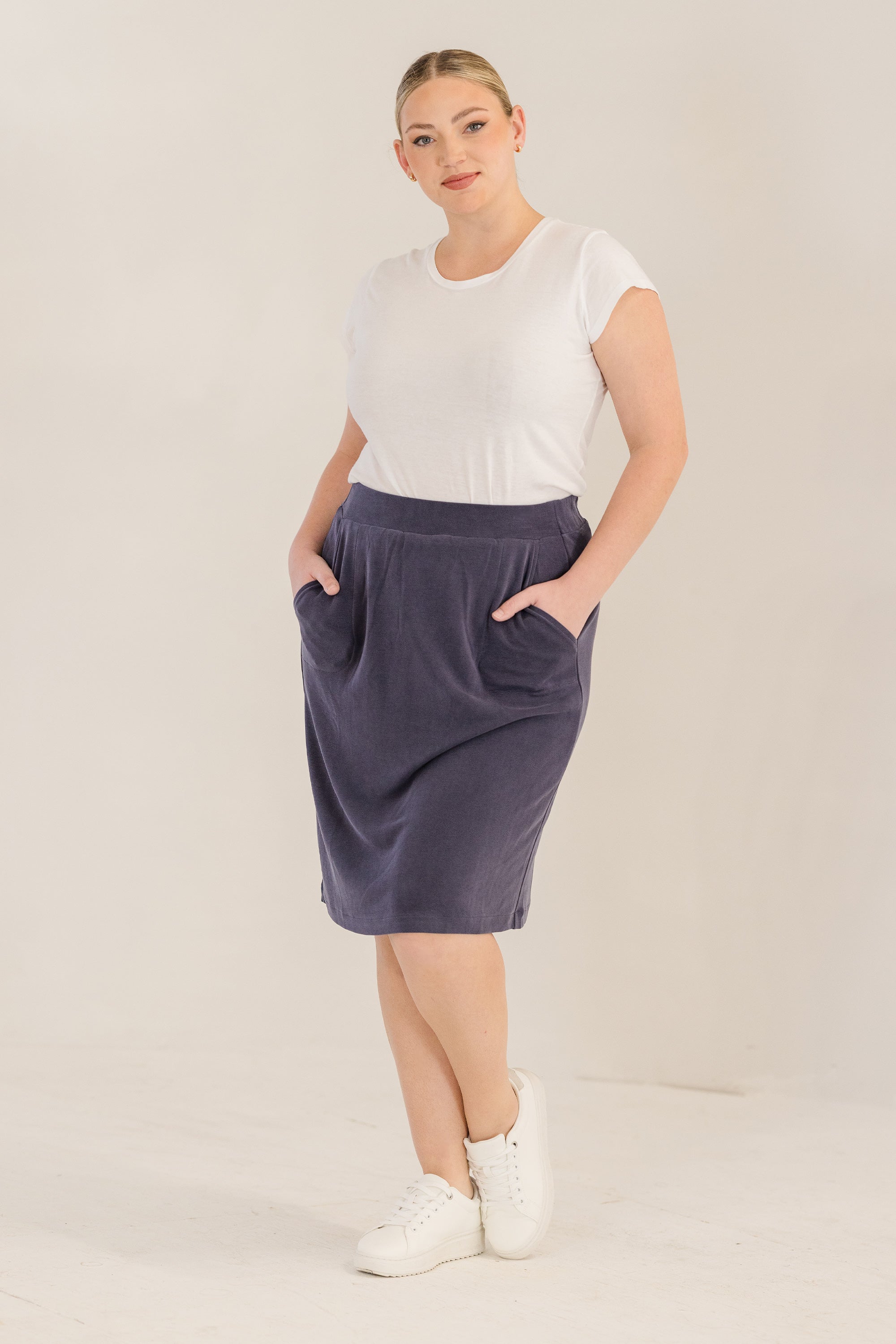 Leah A-Line Skirt, Ink Navy