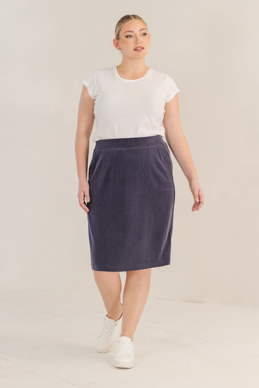 Leah A-Line Skirt, Ink Navy