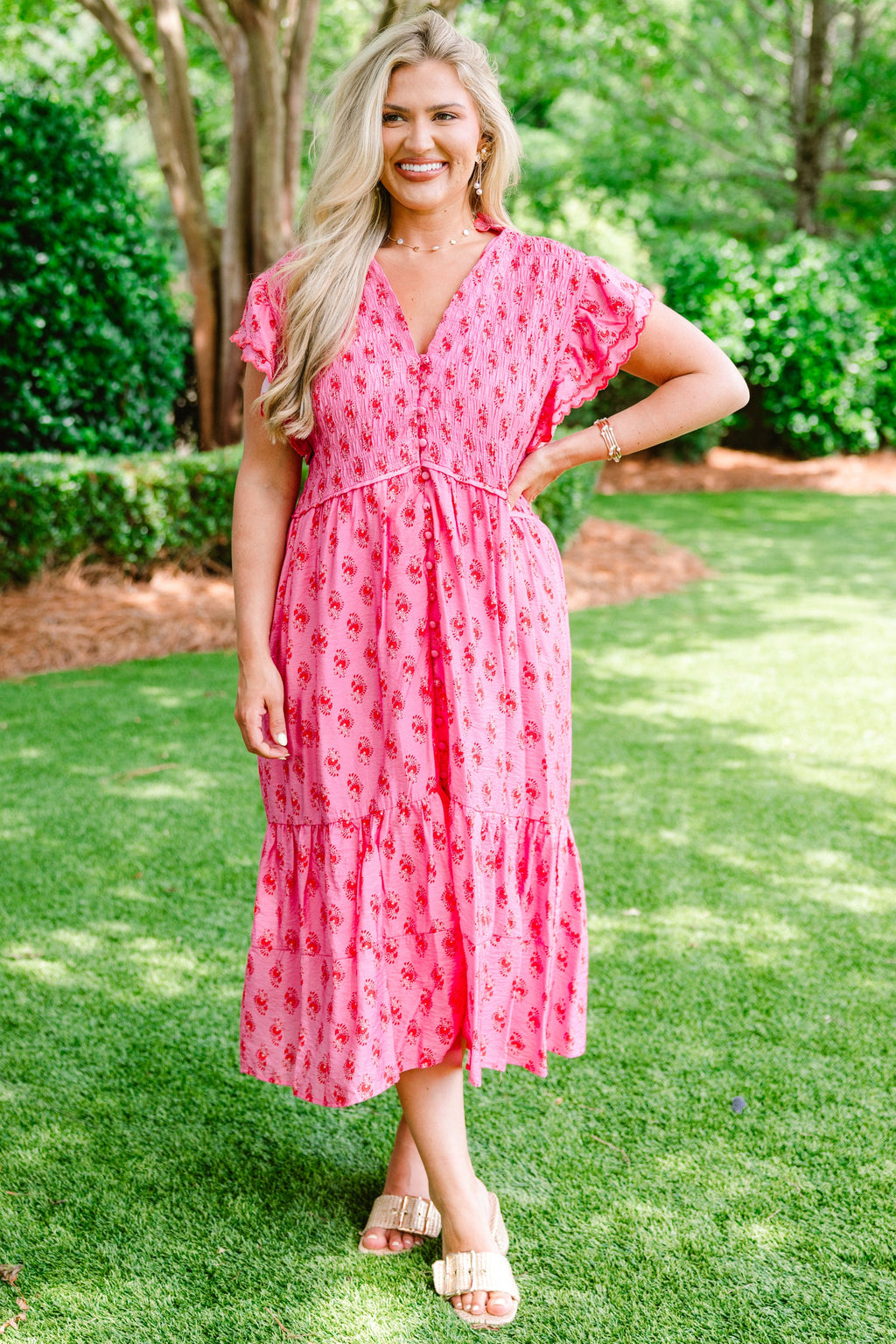 Learning To Grow Dress, Fuchsia