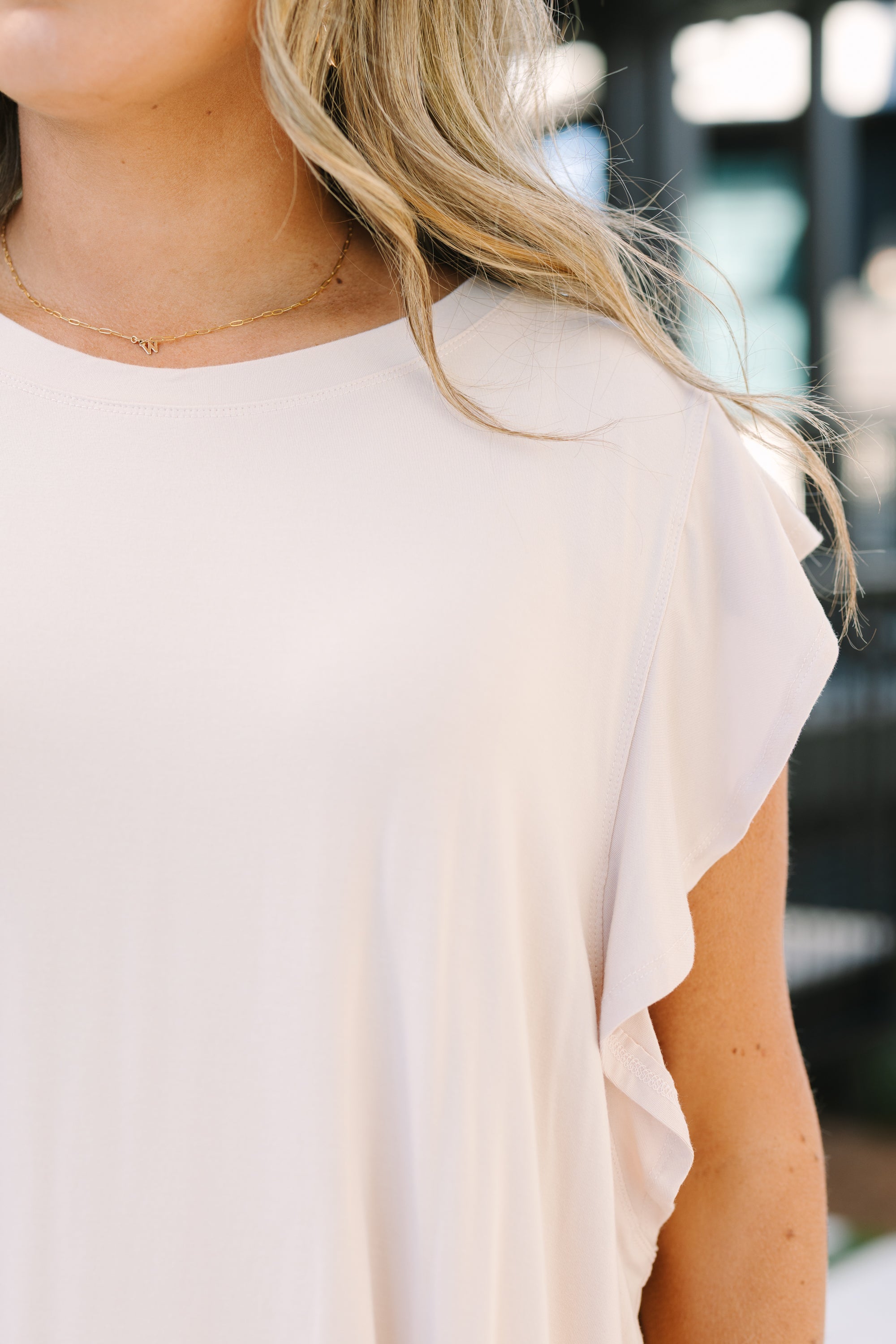 Leave Your Lover Top, Taupe