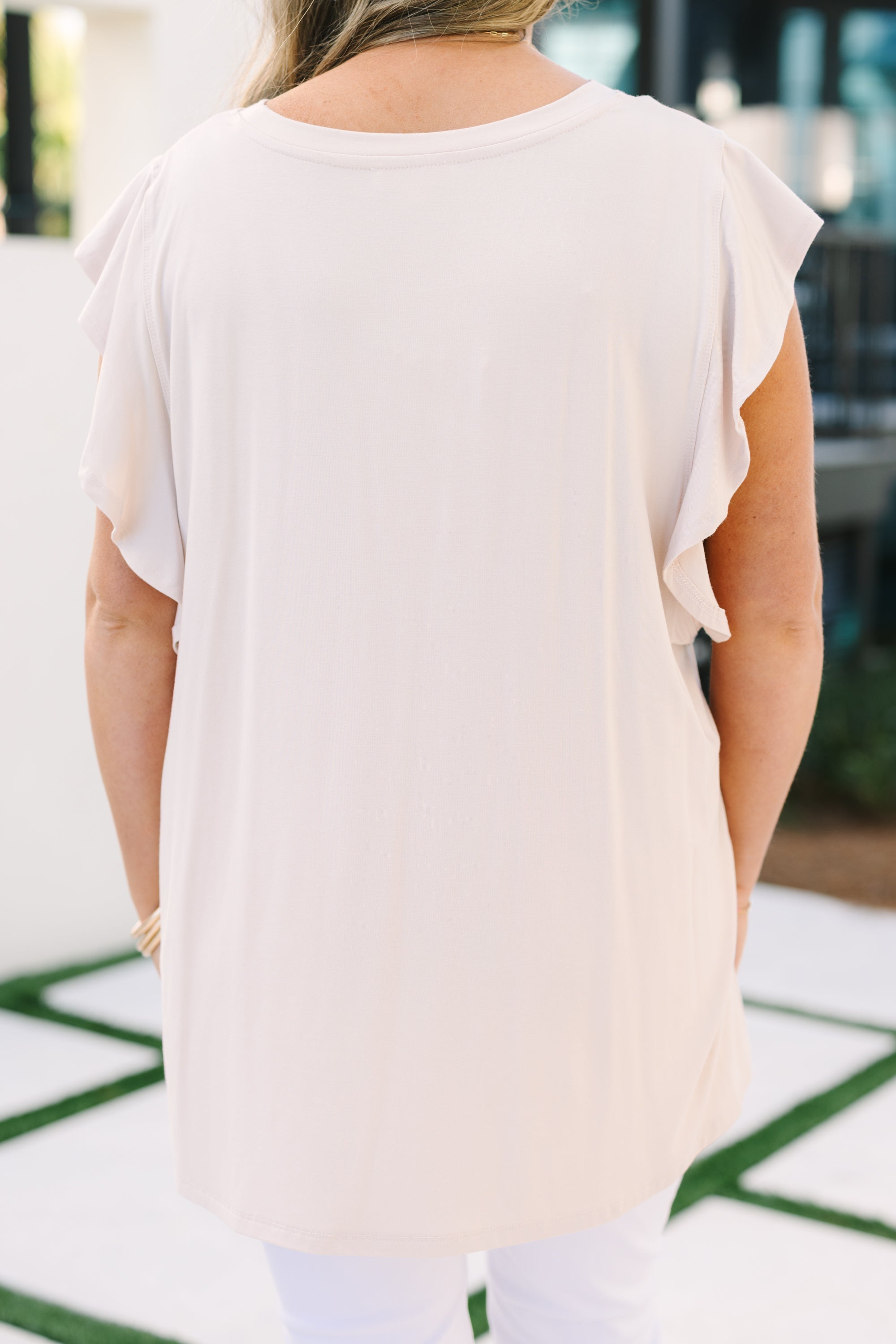 Leave Your Lover Top, Taupe