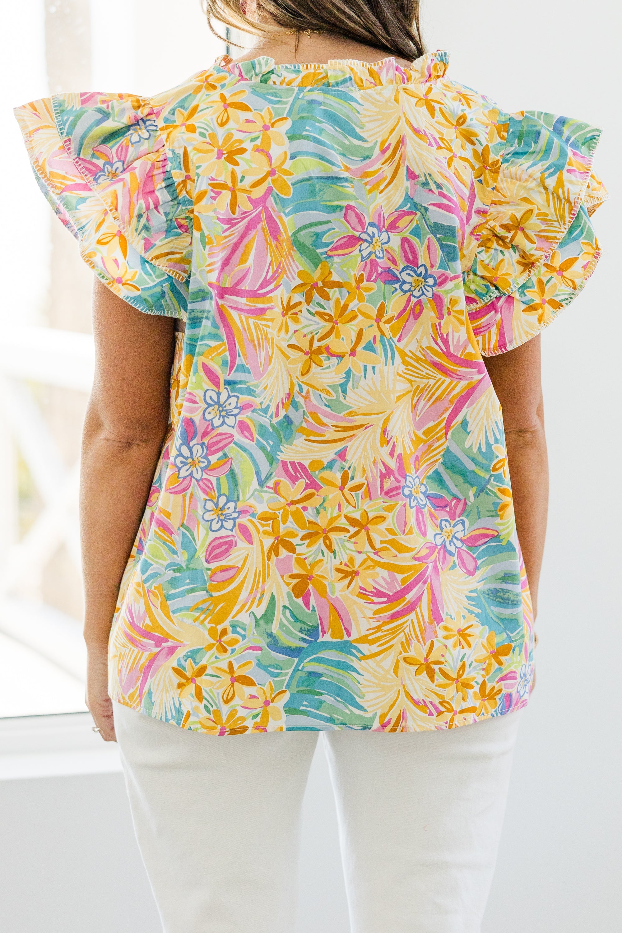 Let's Go On A Walk Top, Yellow