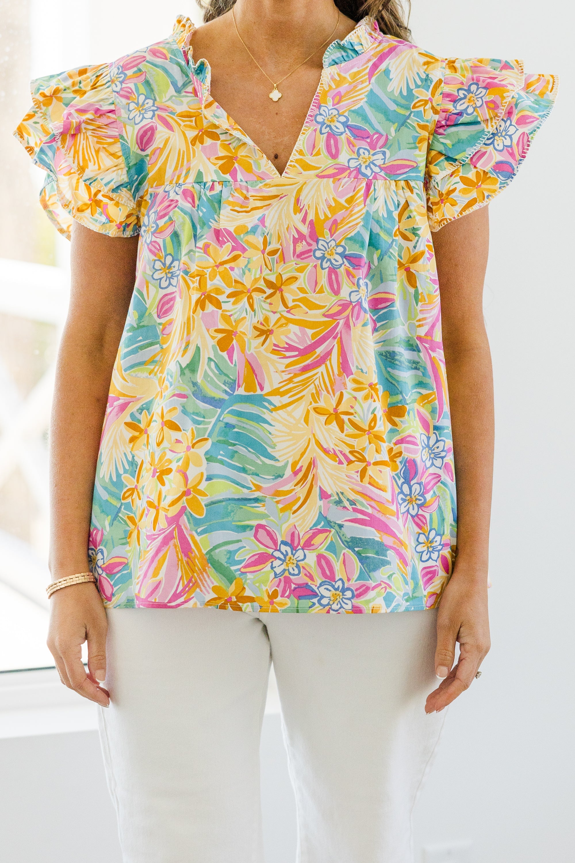 Let's Go On A Walk Top, Yellow