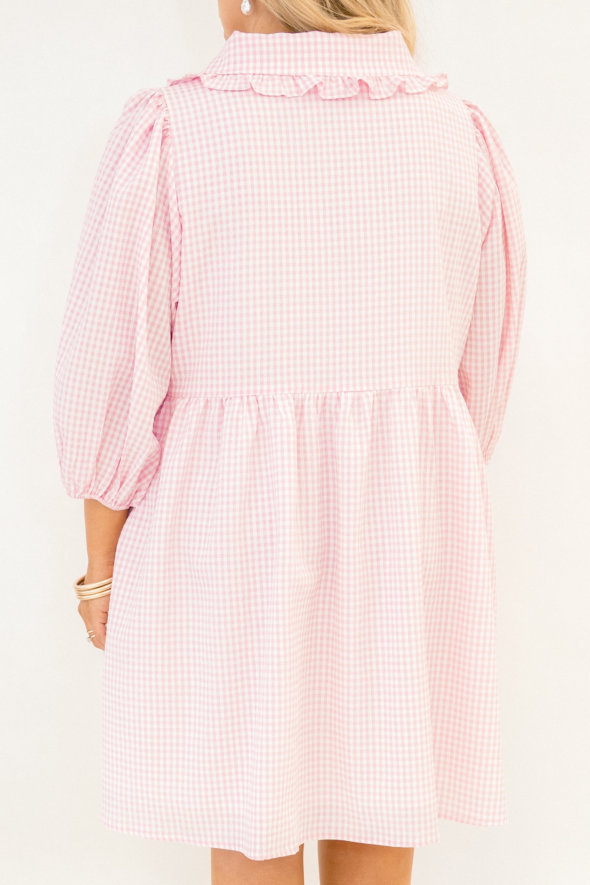 Let It Be Easy Dress, Pink Gingham