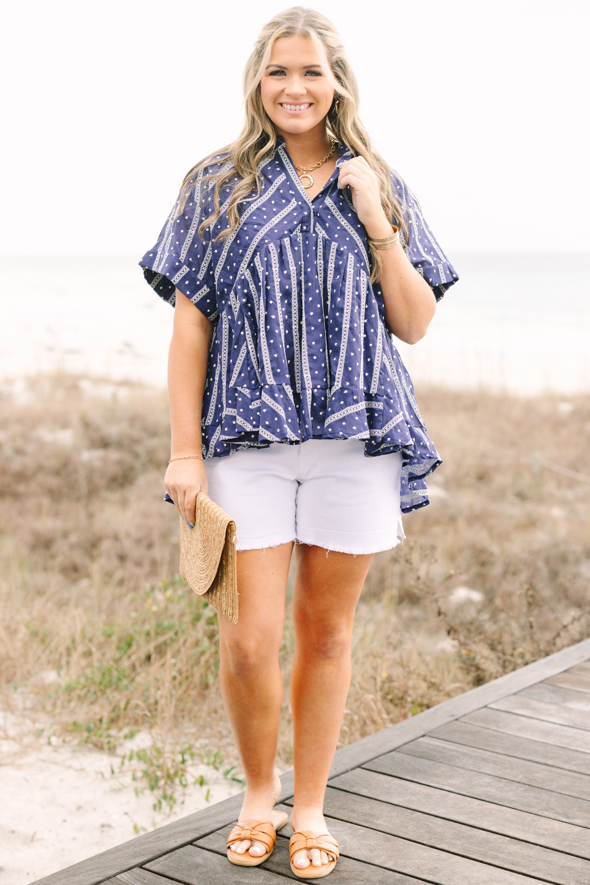 Let Me Travel Around Top, Navy