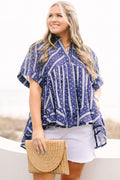 Let Me Travel Around Top, Navy