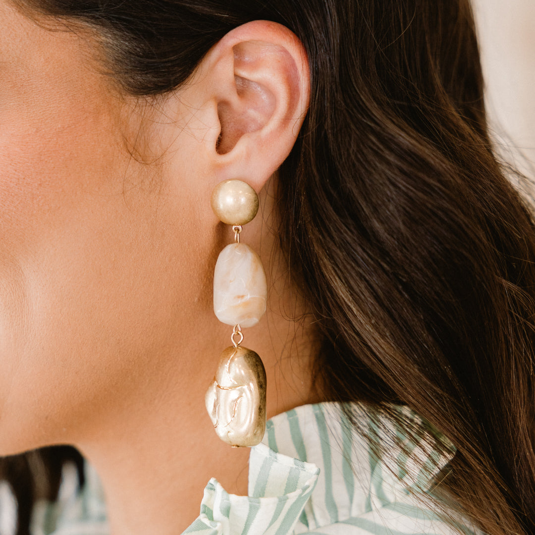Let The Good In Earrings, Gold