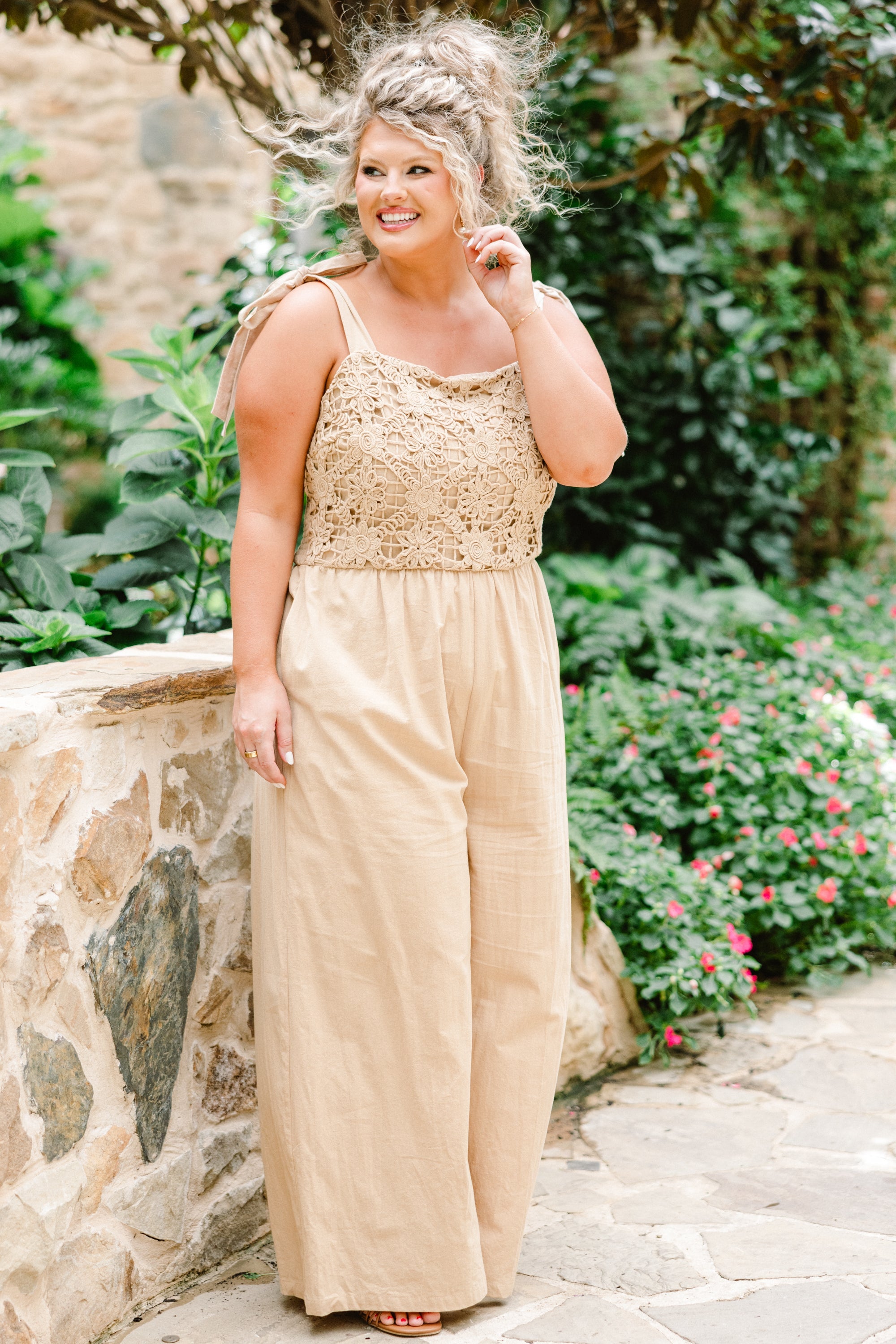 Let's Dance Tonight Jumpsuit, Latte