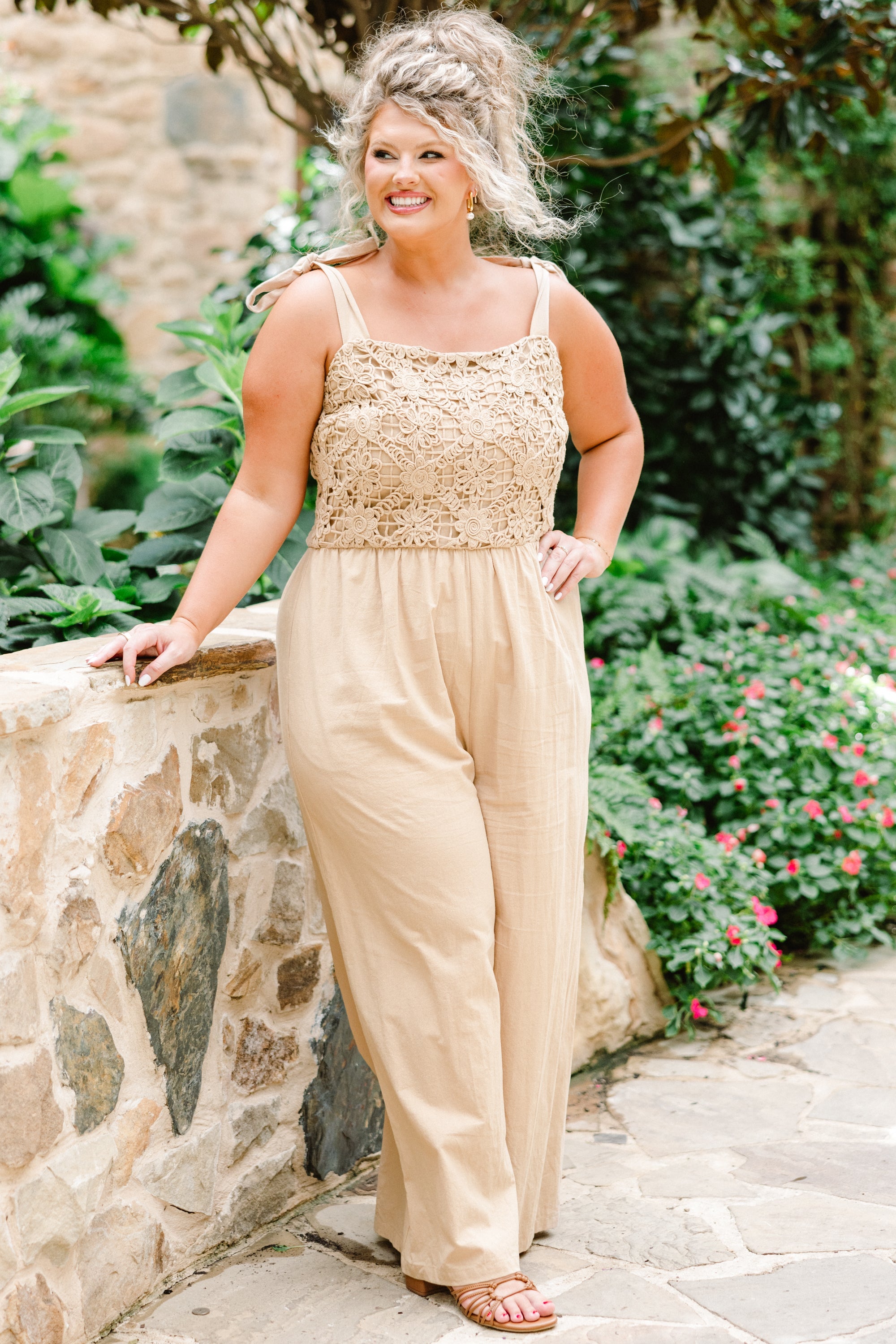 Let's Dance Tonight Jumpsuit, Latte