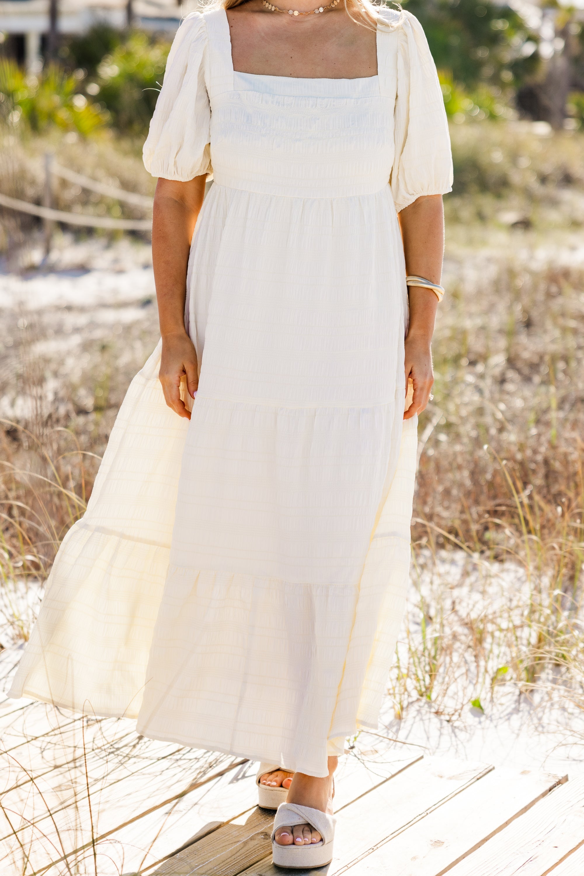 Let's Get Away Dress, Cream