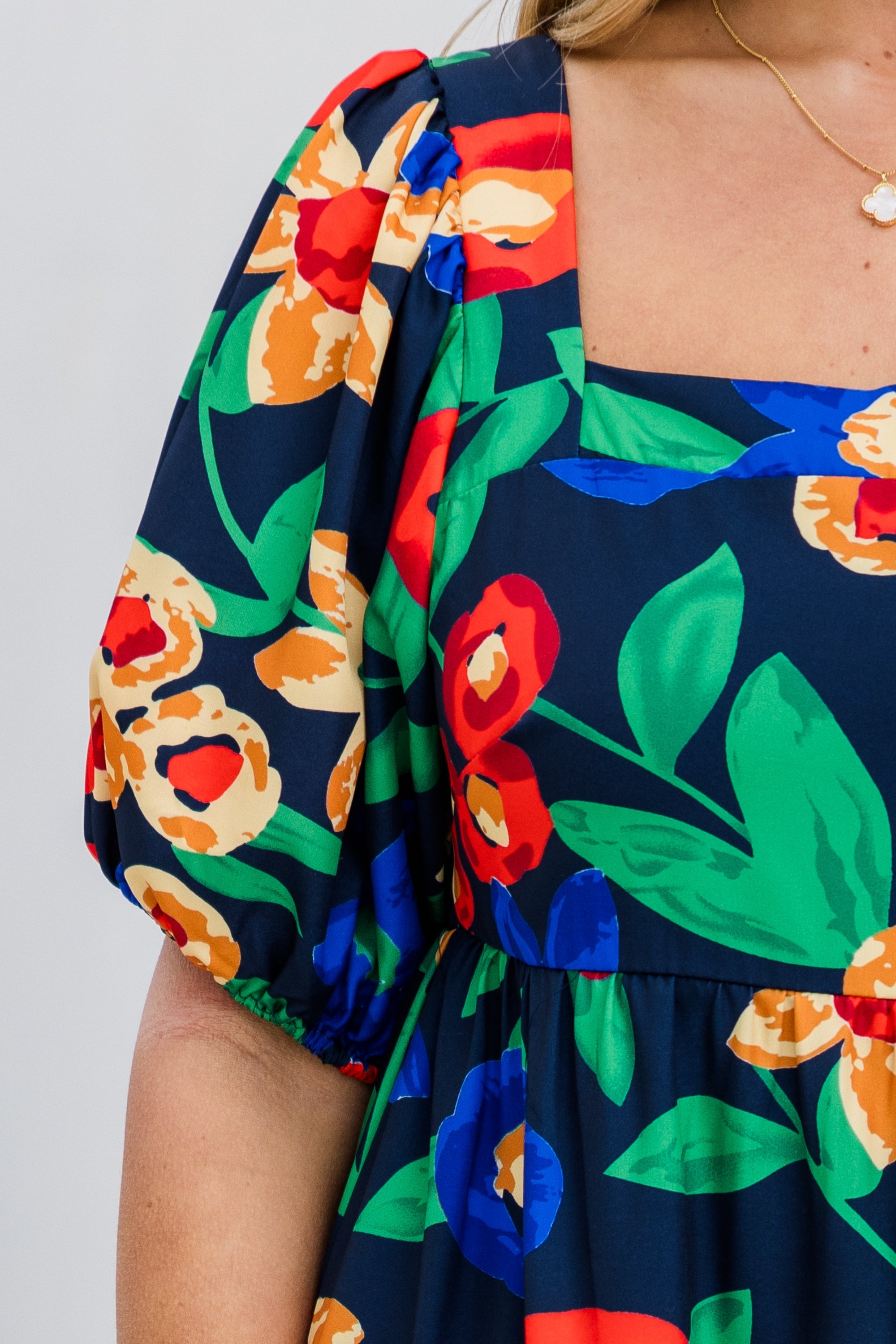 Let's Get Away Dress, Navy Floral