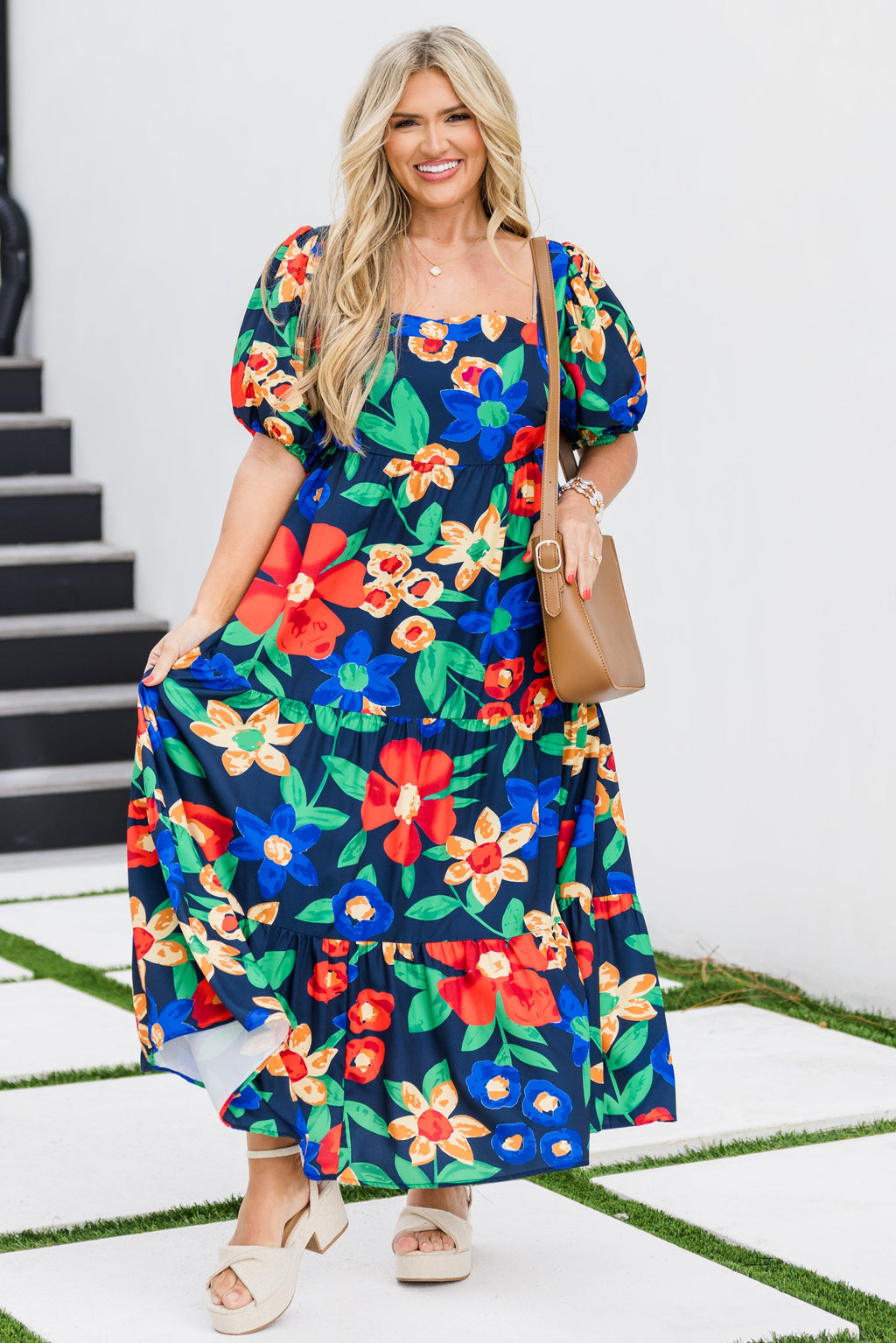 Let's Get Away Dress, Navy Floral