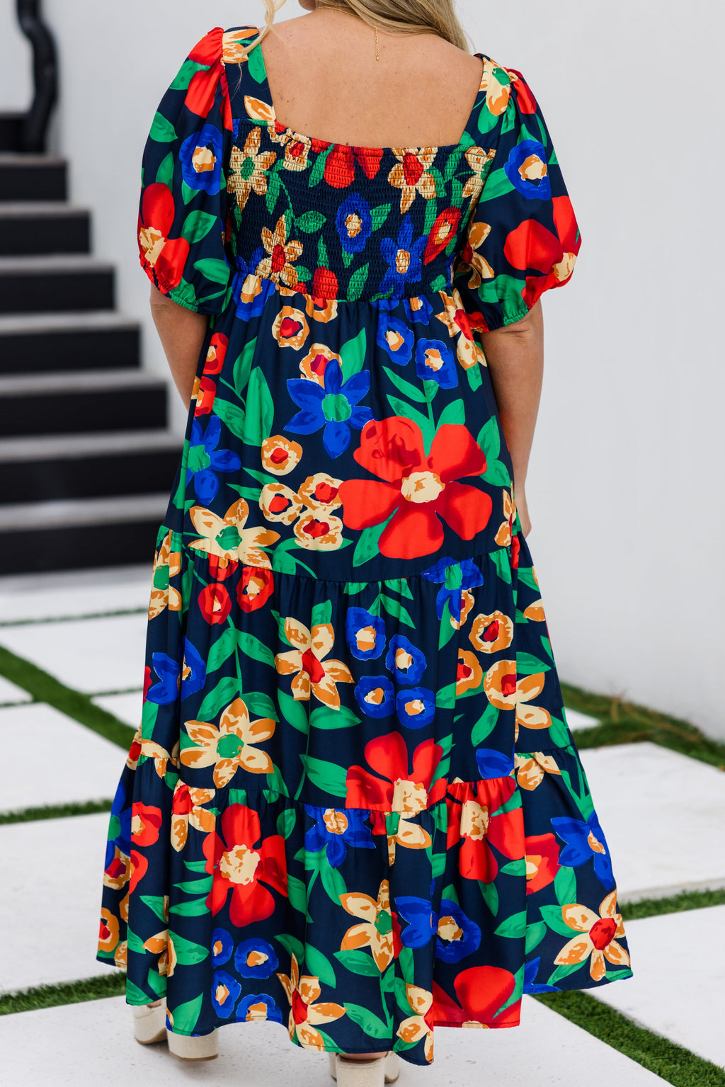 Let's Get Away Dress, Navy Floral