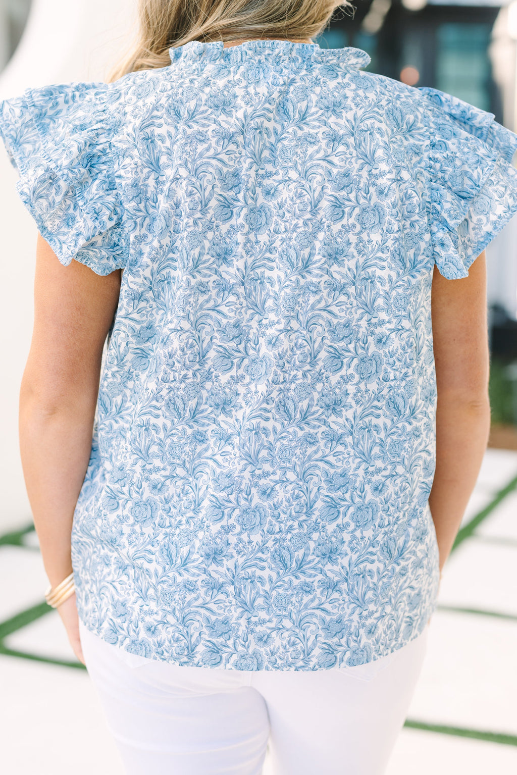 Let's Go On A Walk Top, Light Blue