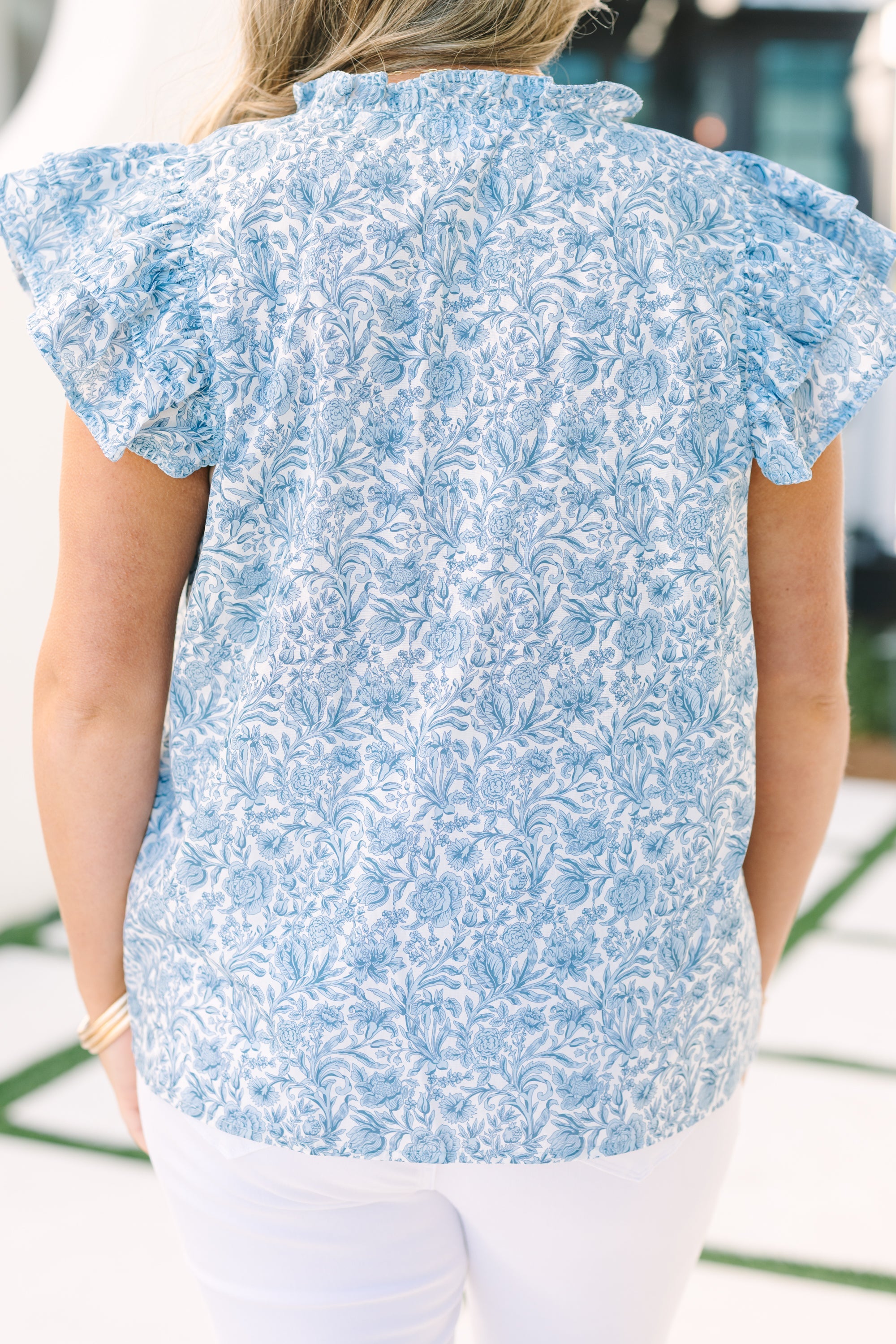 Let's Go On A Walk Top, Light Blue