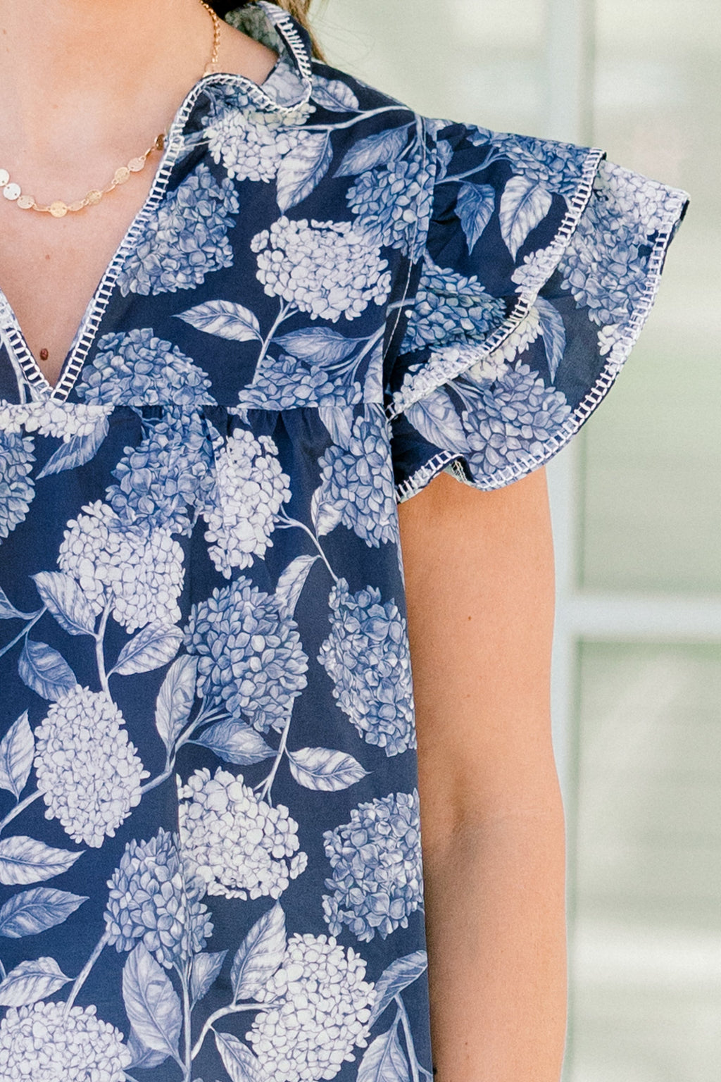 Let's Go On A Walk Top, Navy-White