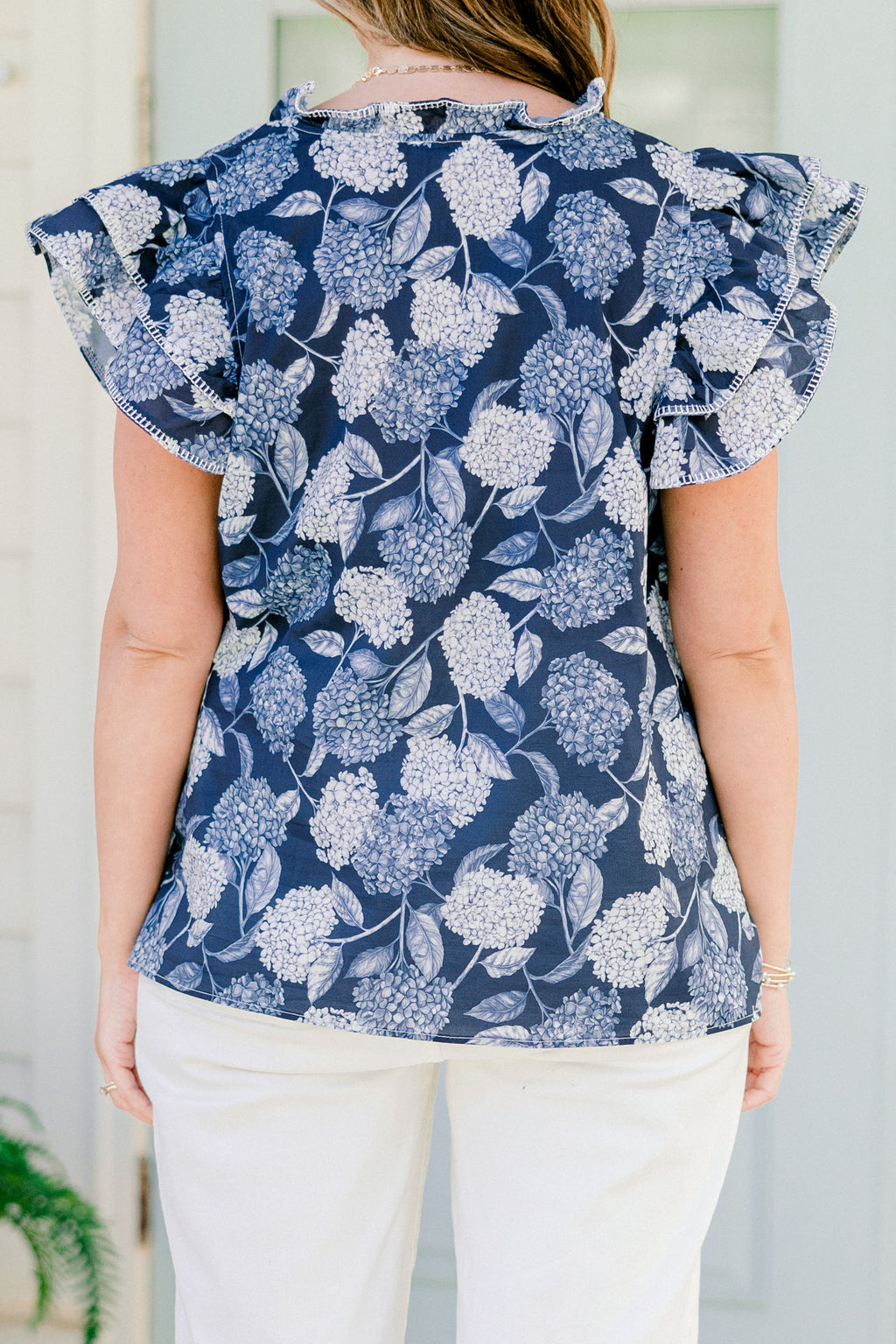 Let's Go On A Walk Top, Navy-White