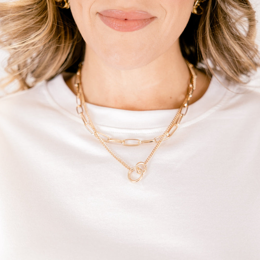 Lights Come Out Necklace Set, Gold