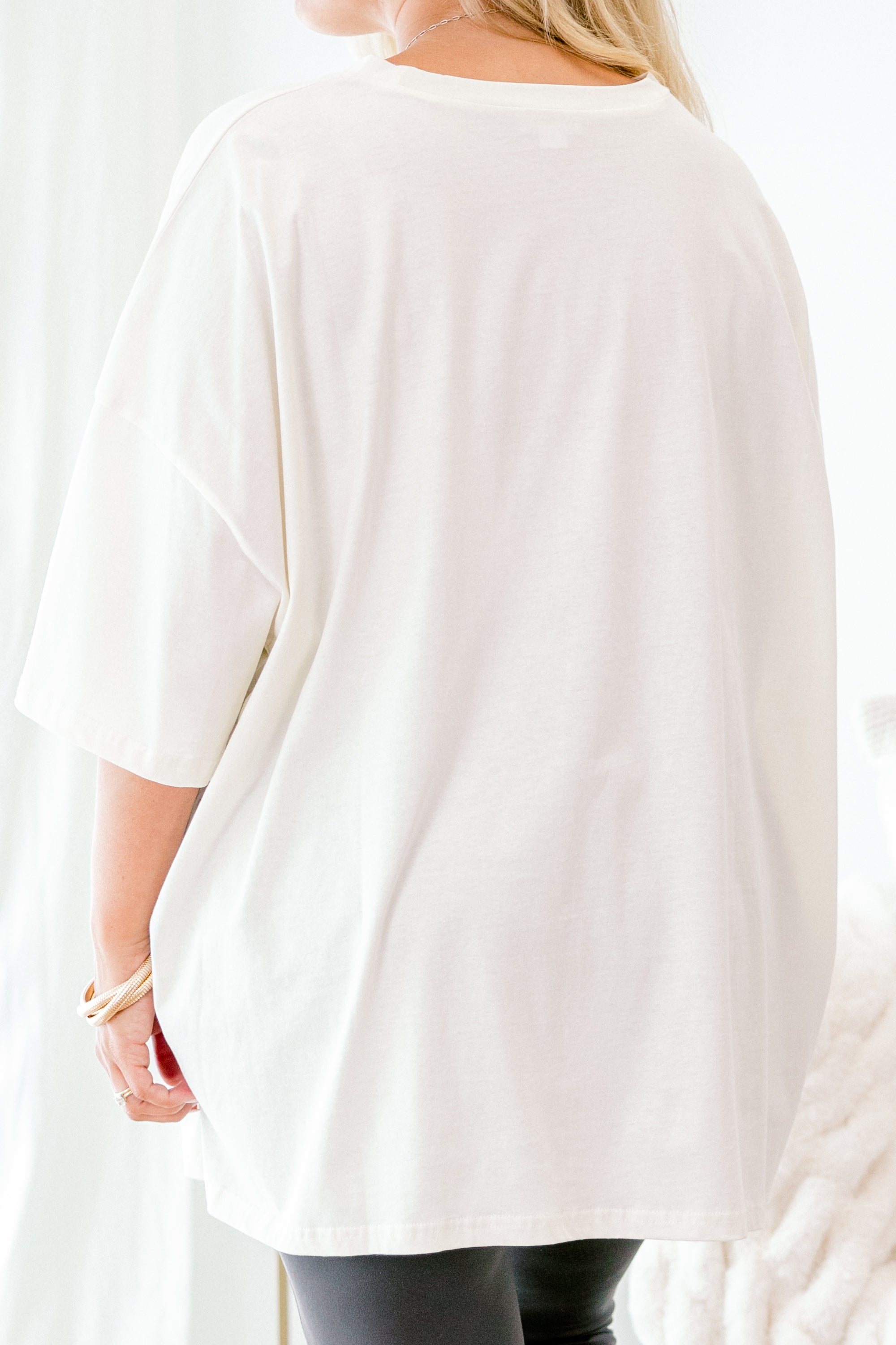 Lil Bit Of Leopard Boyfriend Tee, Ivory