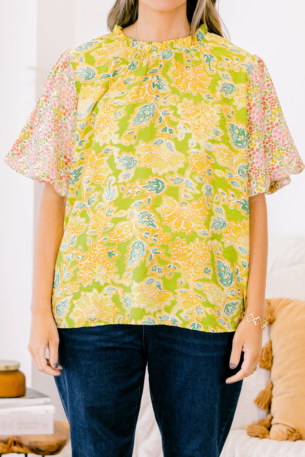 Lily Blossom Top, Green