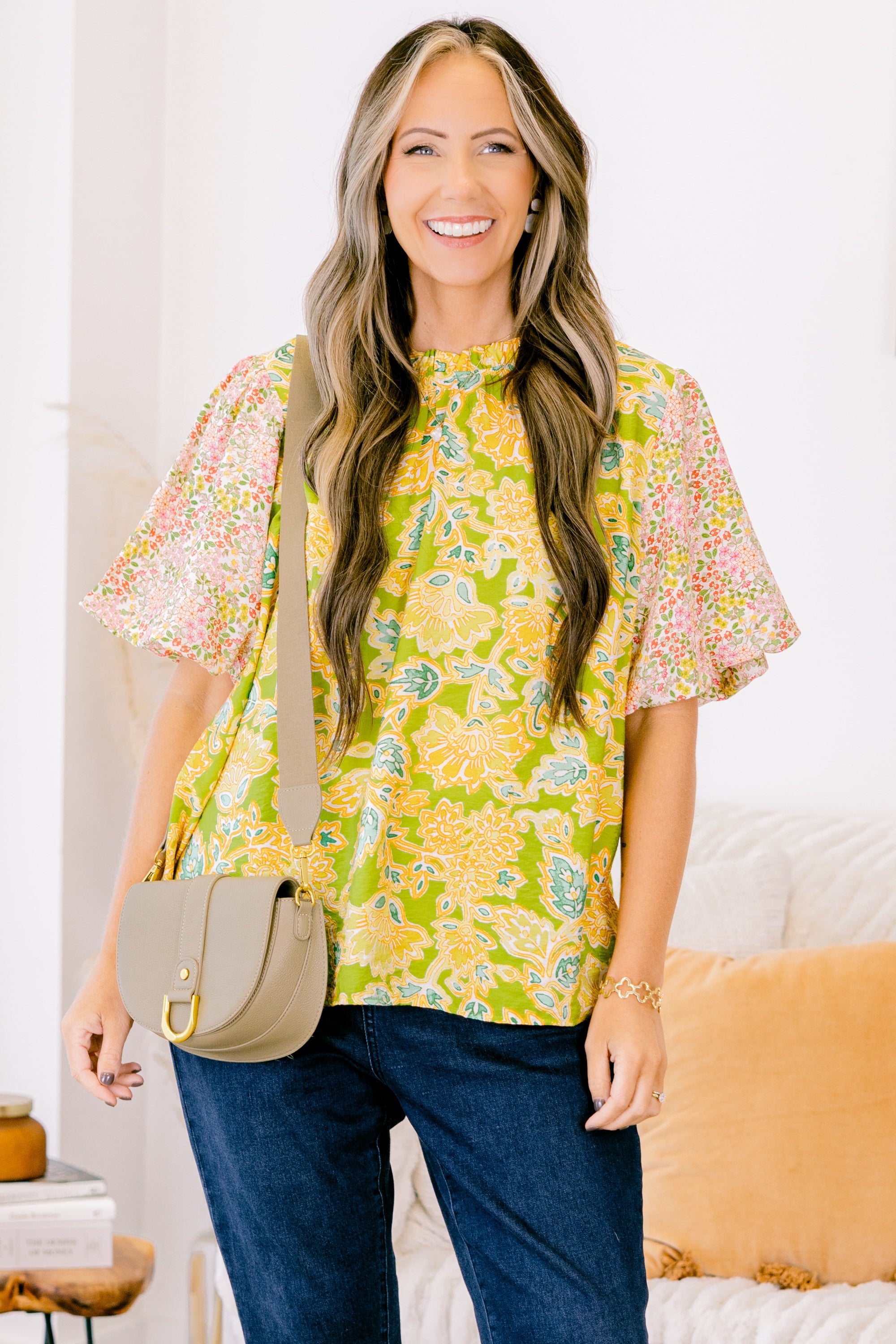 Lily Blossom Top, Green