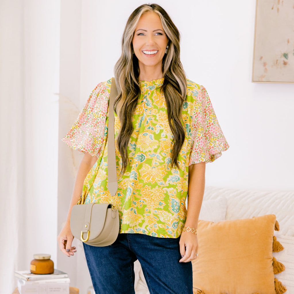 Lily Blossom Top, Green