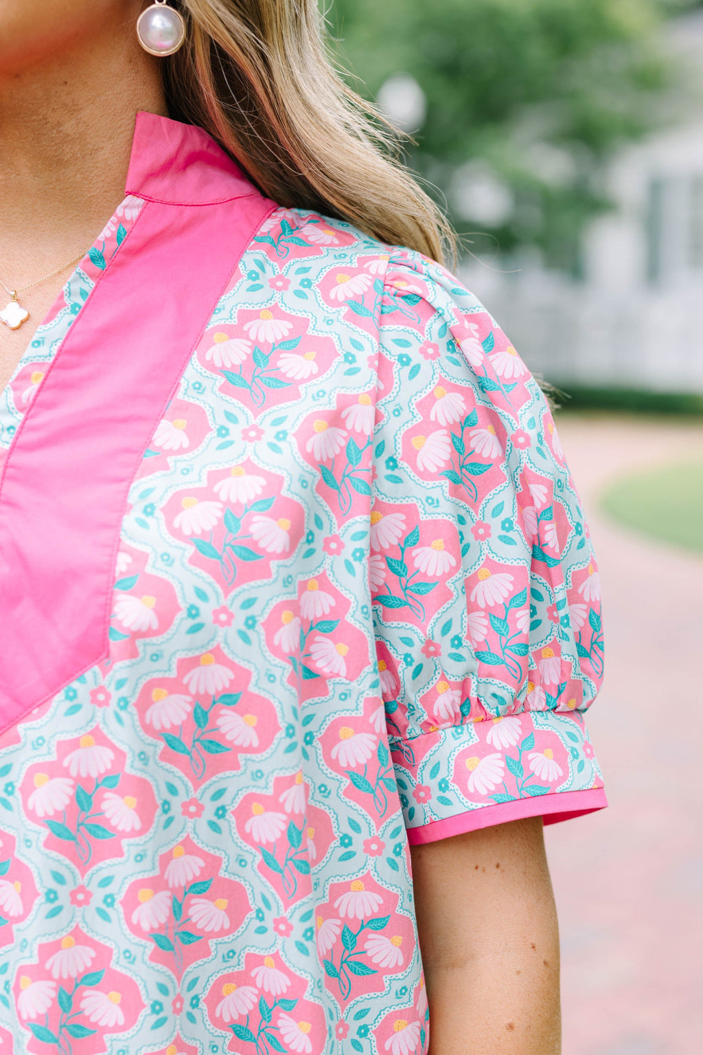 Line It Up Dress, Pink-Green
