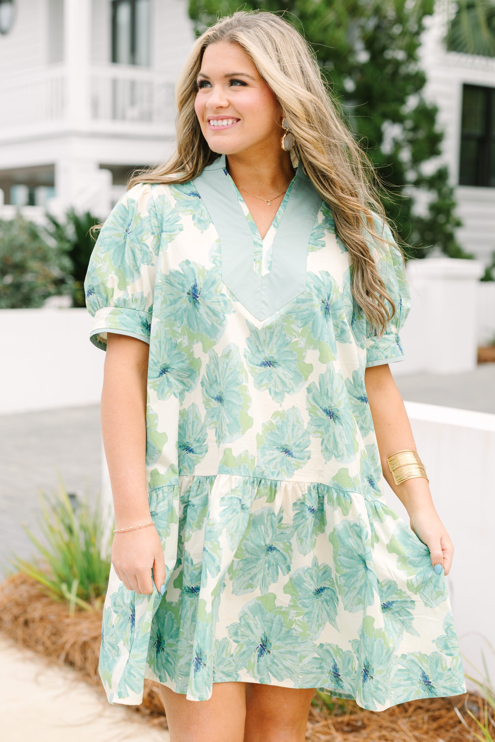 Line It Up Dress, Sage