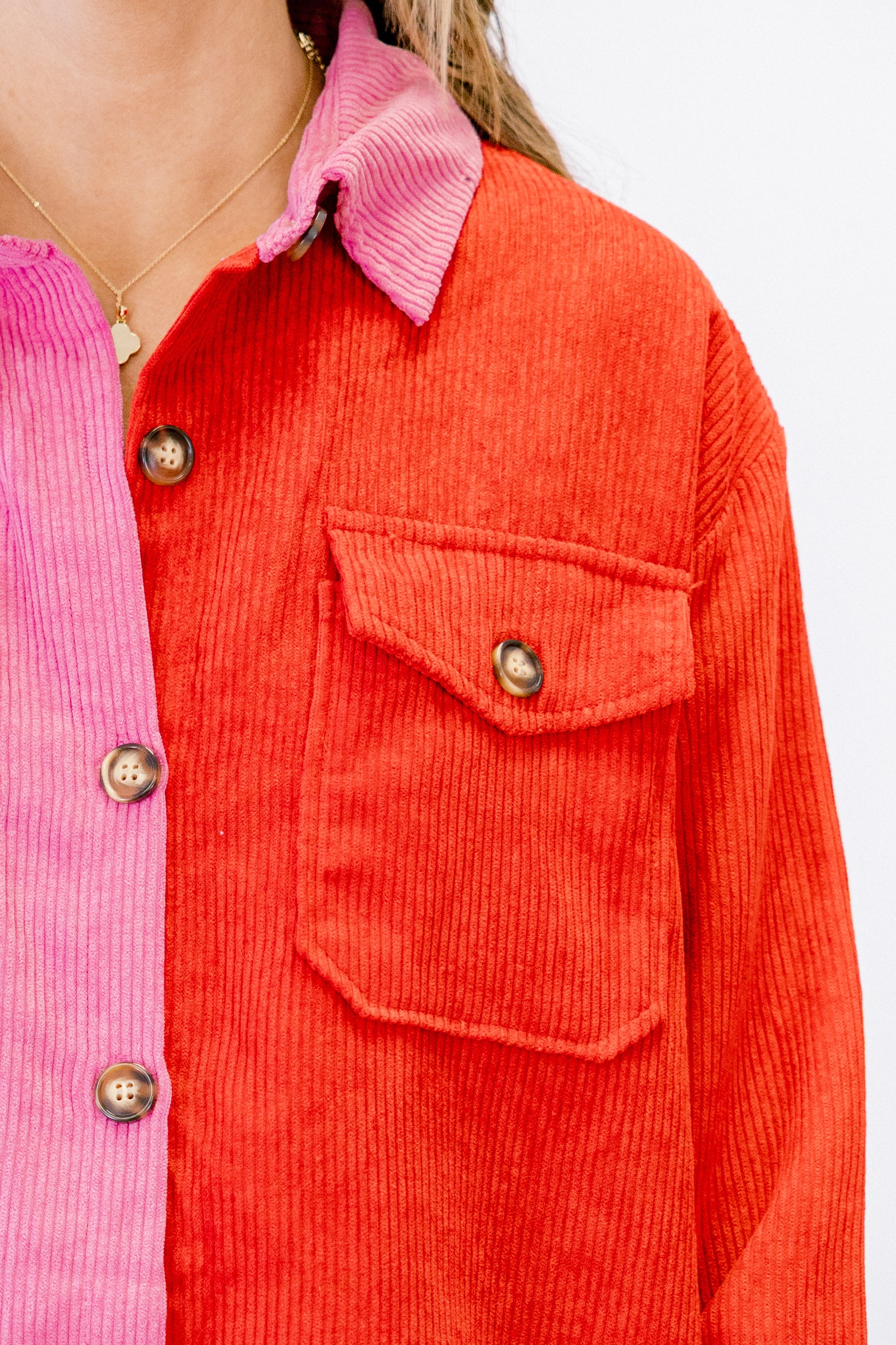 Lipstick Promises Shacket, Pink-Red