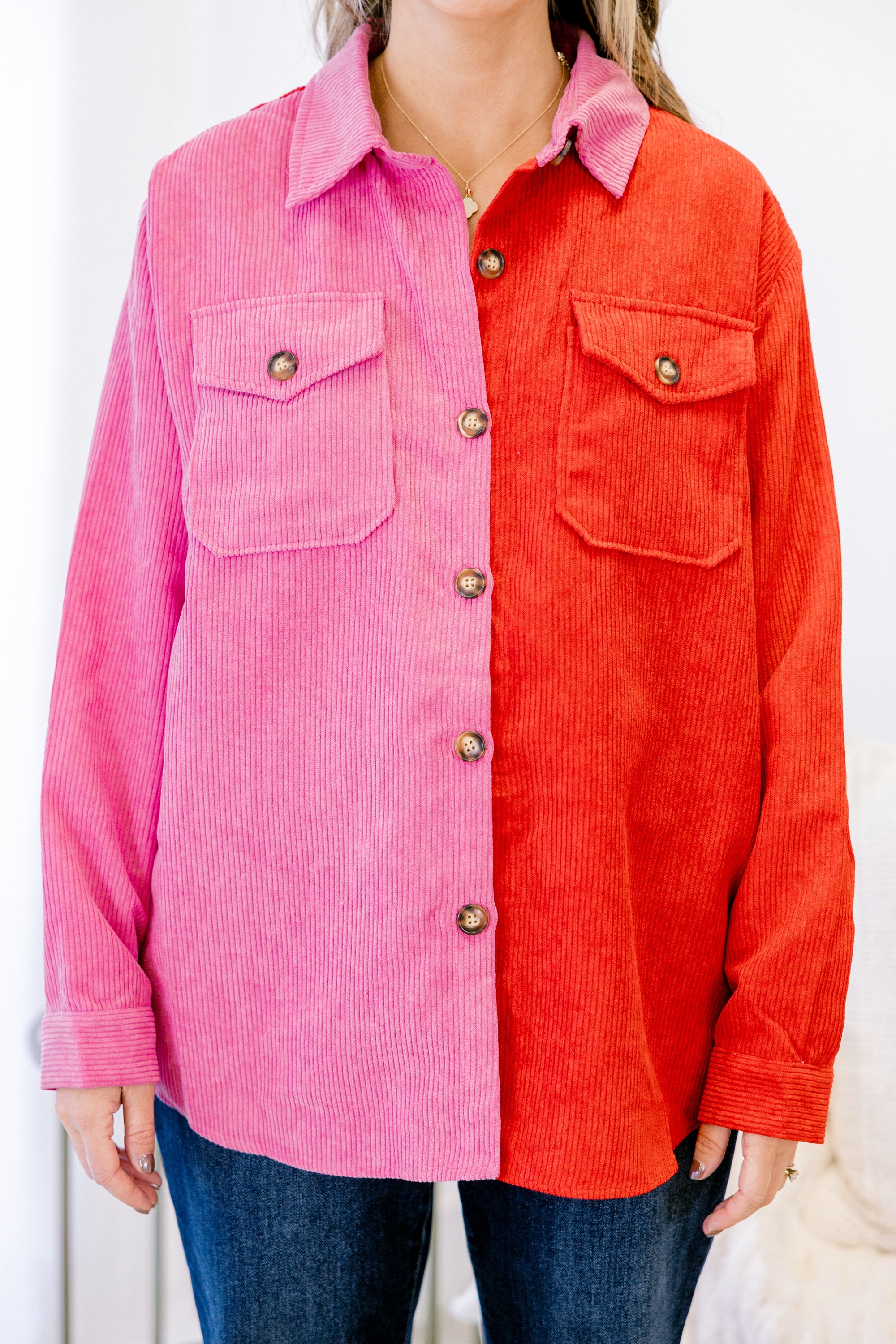 Lipstick Promises Shacket, Pink-Red