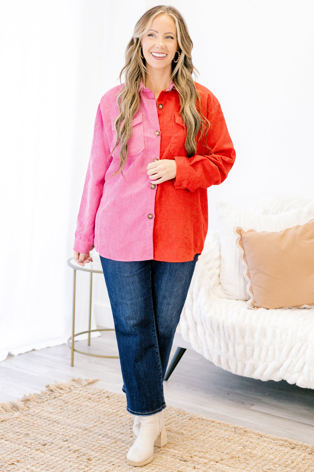 Lipstick Promises Shacket, Pink-Red