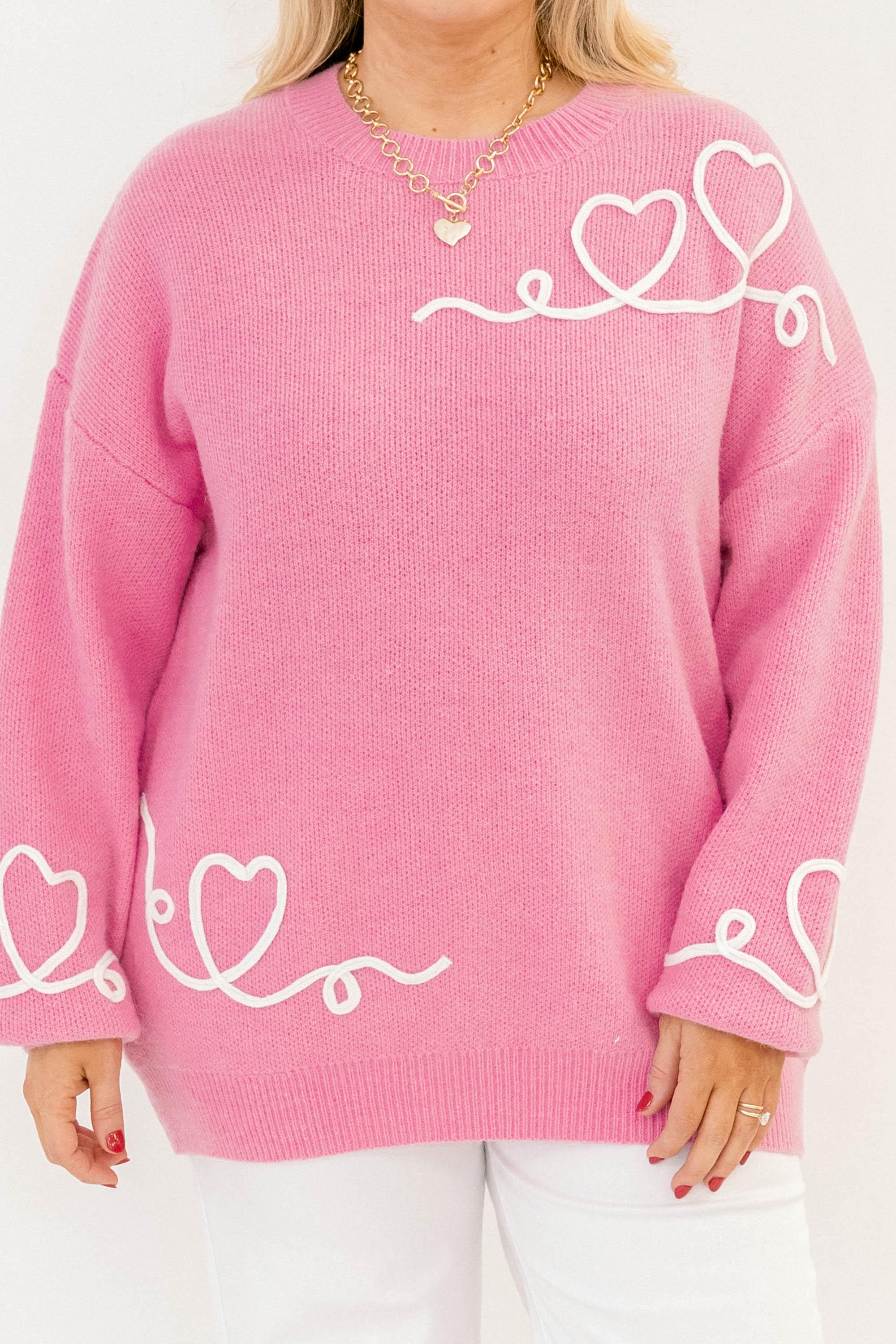 Listen To Your Heart Sweater, Pink