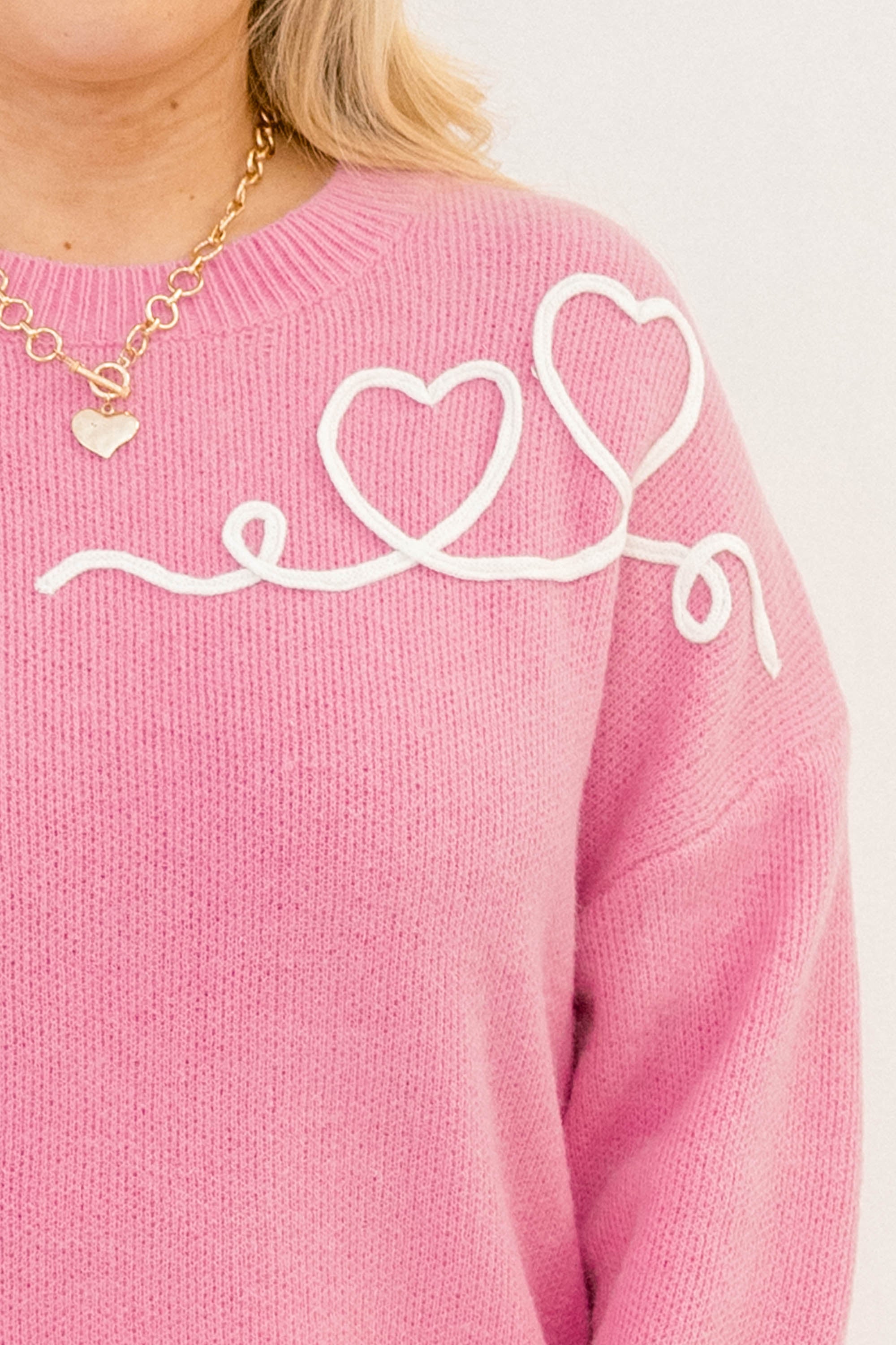 Listen To Your Heart Sweater, Pink