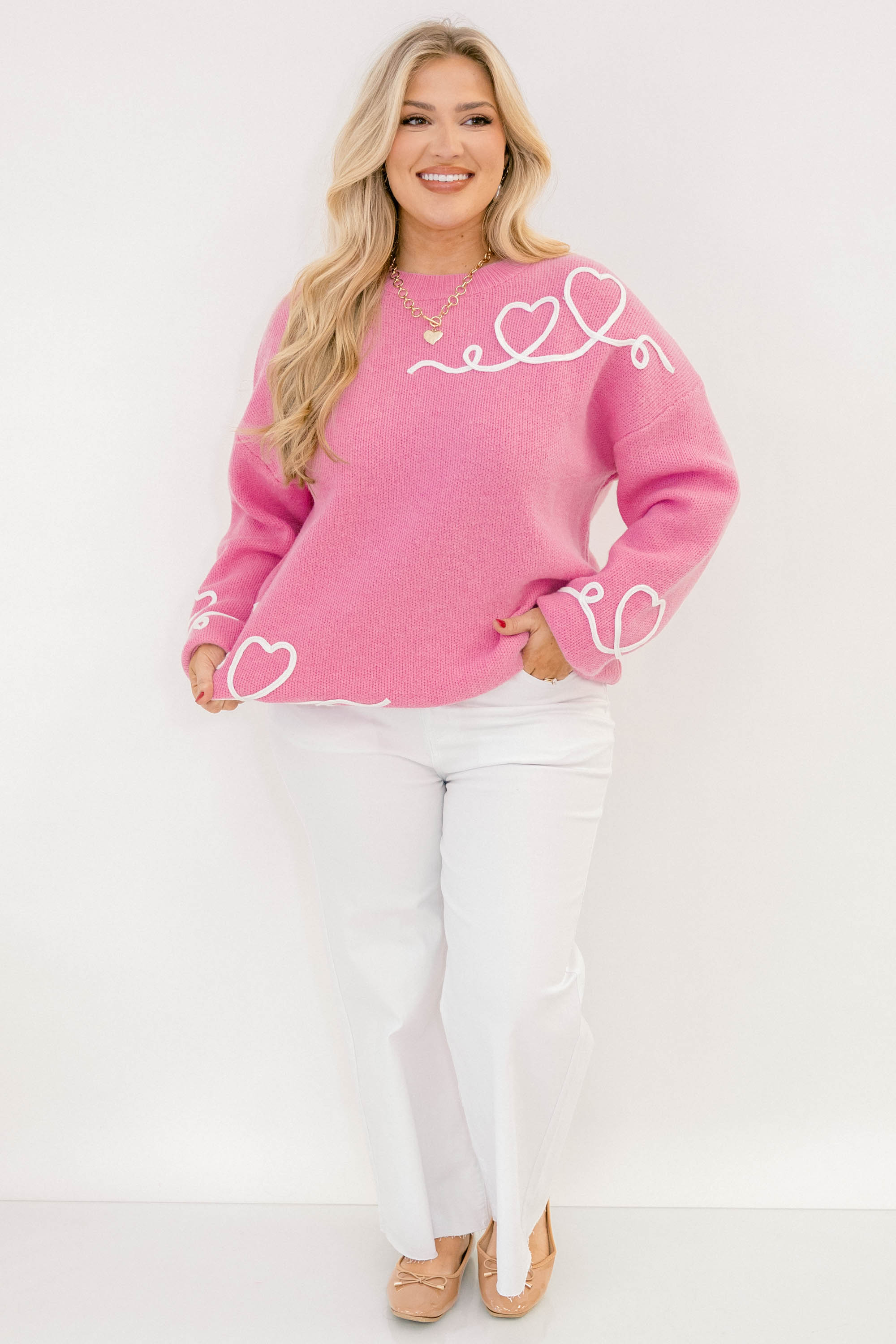 Listen To Your Heart Sweater, Pink