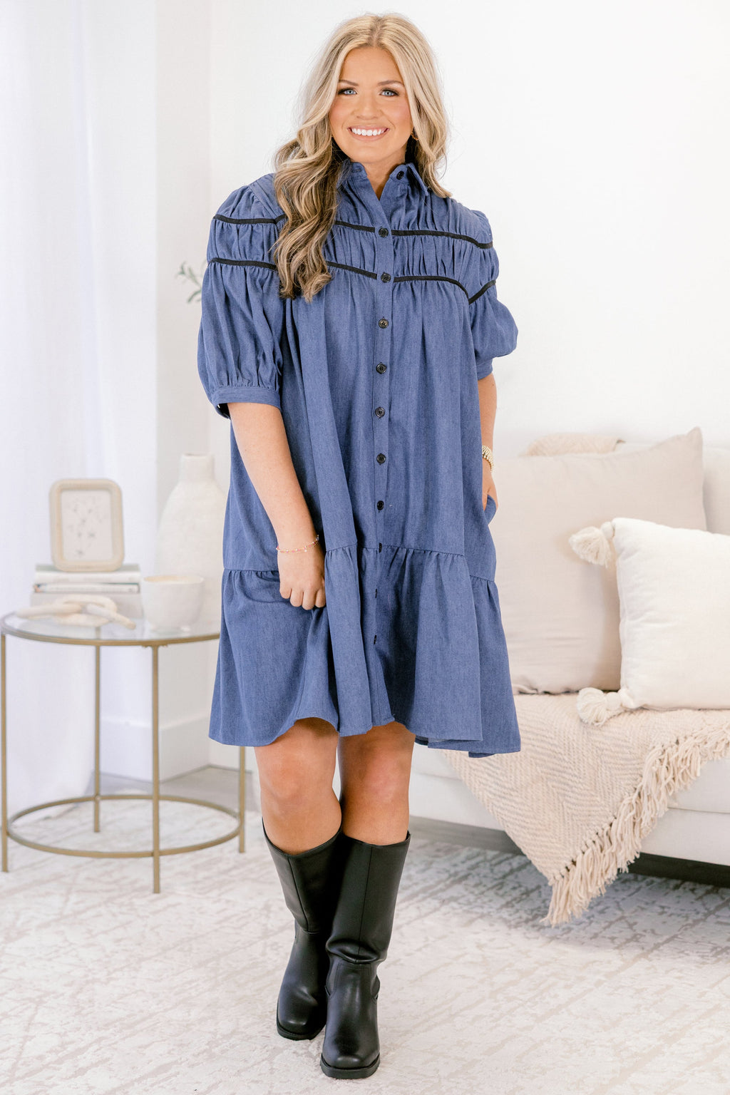 Living Simply Dress, Denim