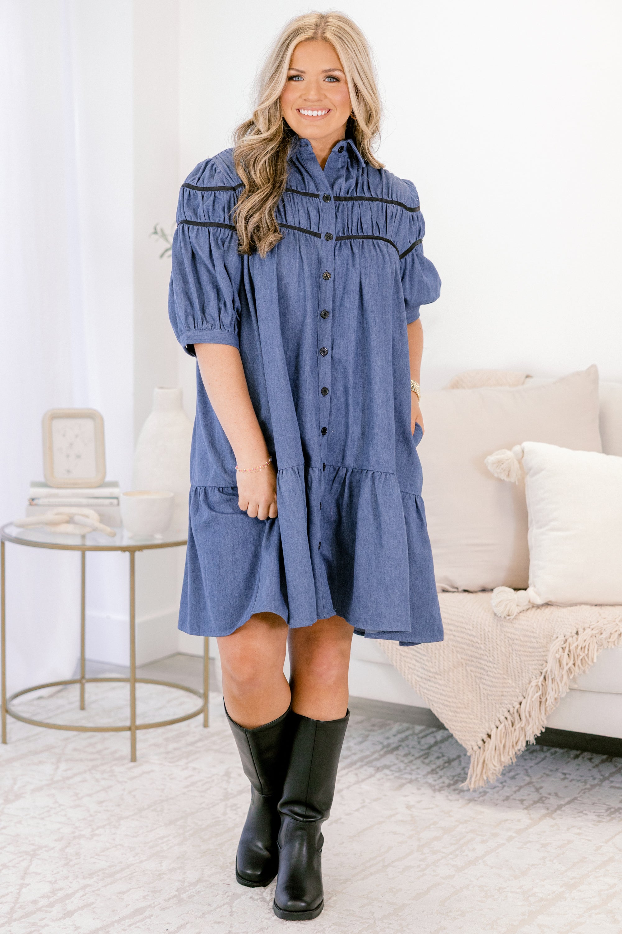 Living Simply Dress, Denim