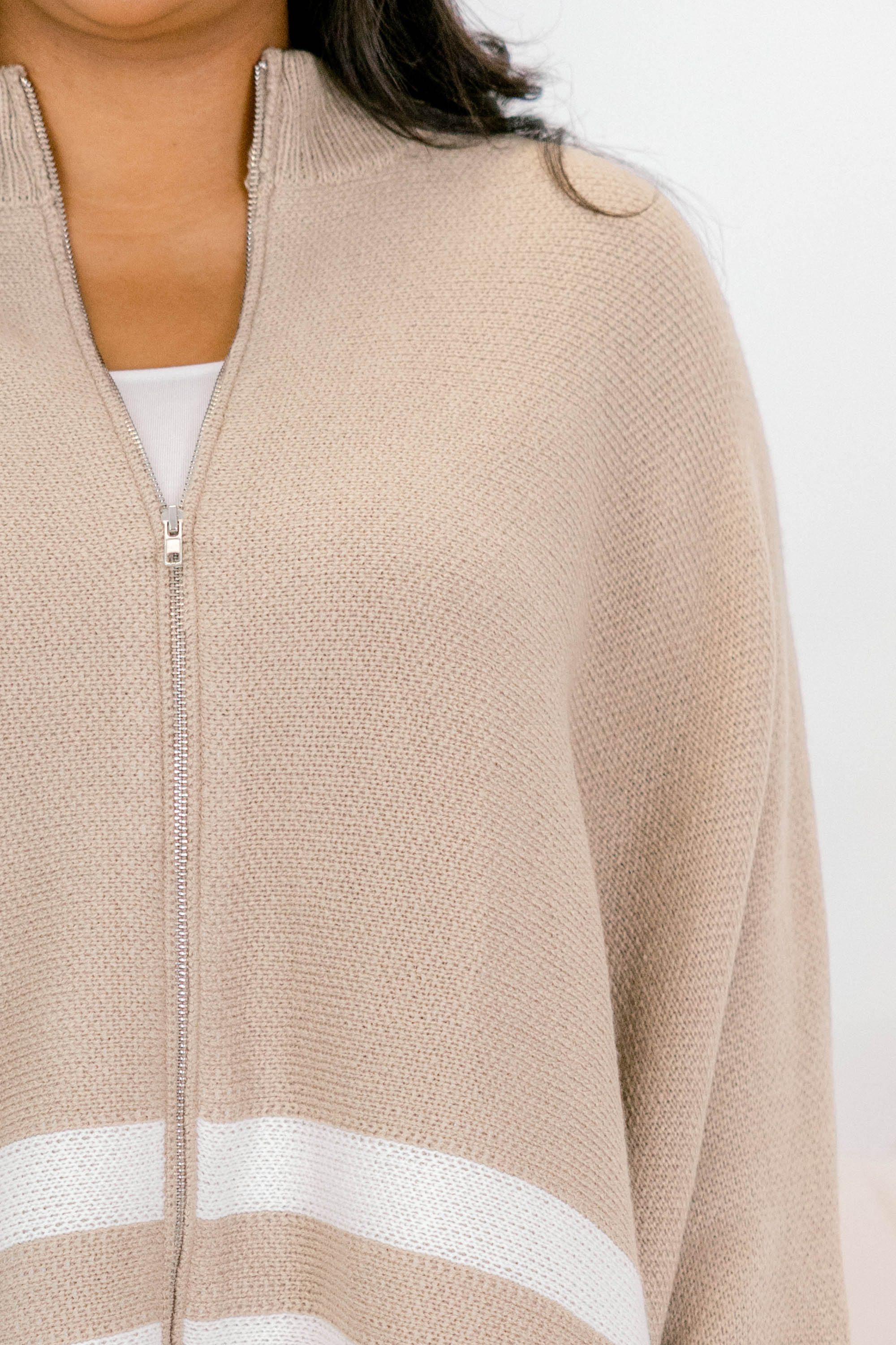 Living The Dream Poncho, Taupe