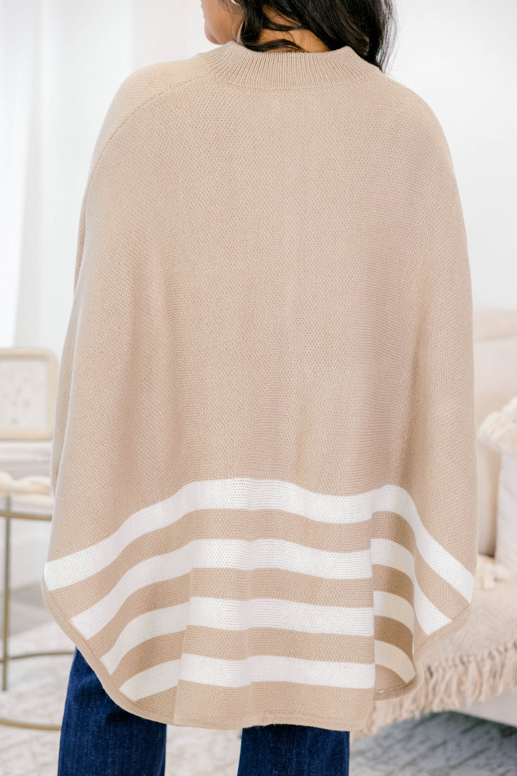 Living The Dream Poncho, Taupe