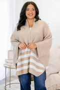 Living The Dream Poncho, Taupe
