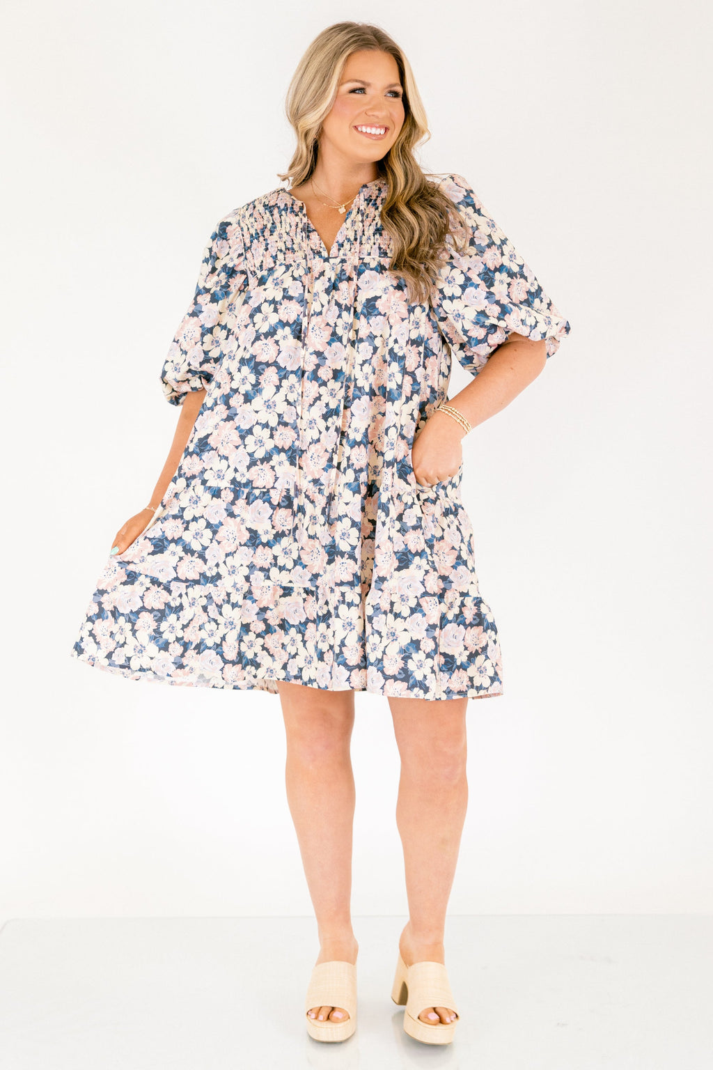 Long Train Running Dress, Blue
