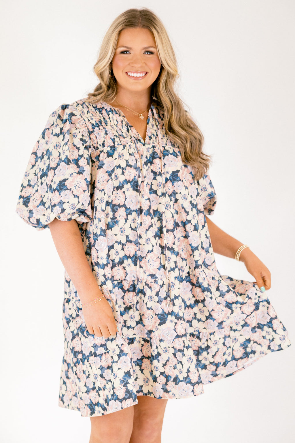 Long Train Running Dress, Blue