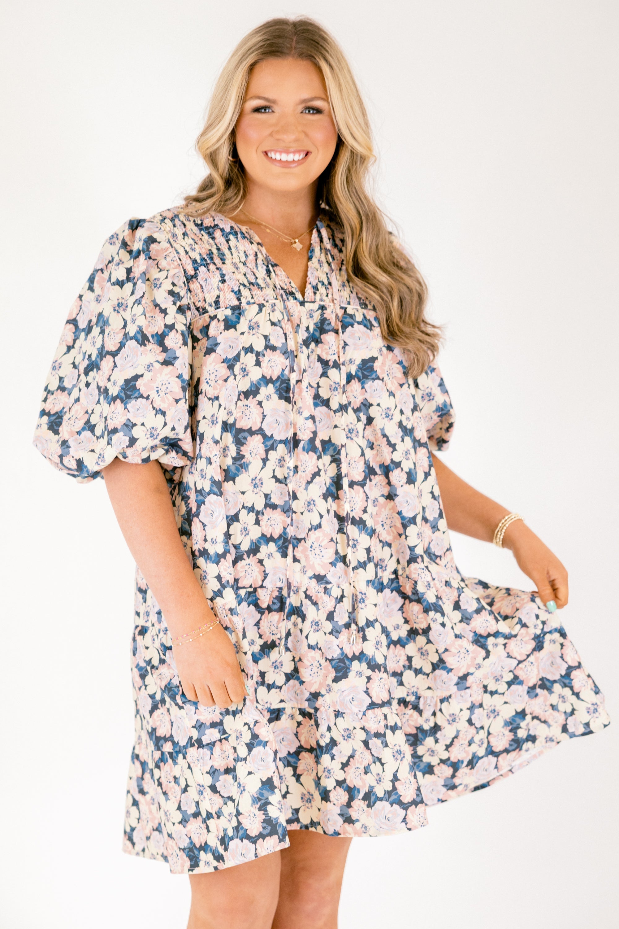 Long Train Running Dress, Blue