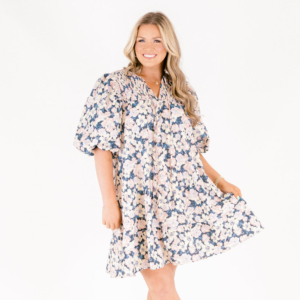 Long Train Running Dress, Blue