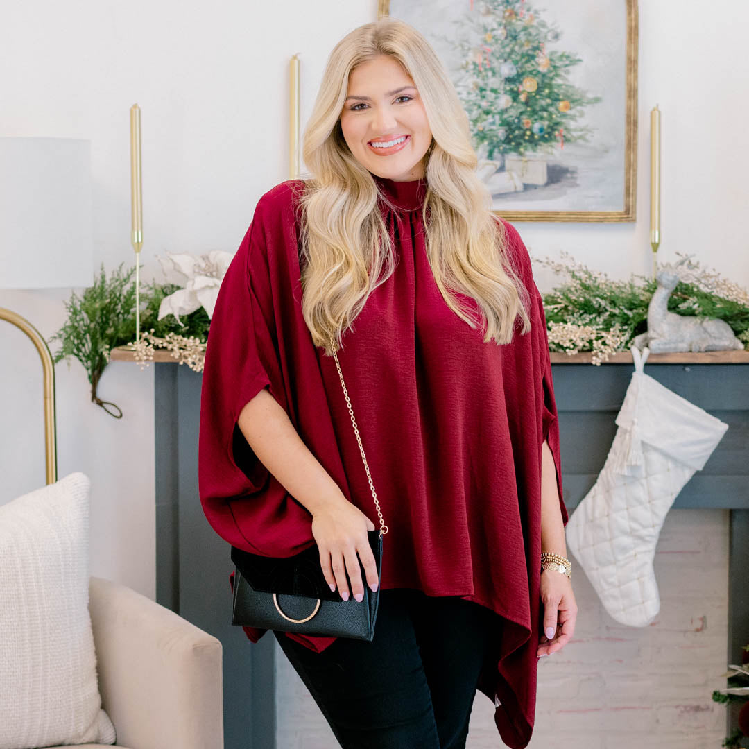 Look Good, Feel Good Top, Burgundy